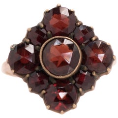 1920s Art Deco 3 Carat Bohemian Garnet Ring