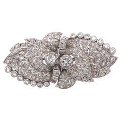 1920s Art Deco 8 Carat Diamond Platinum Convertible Dress Clip