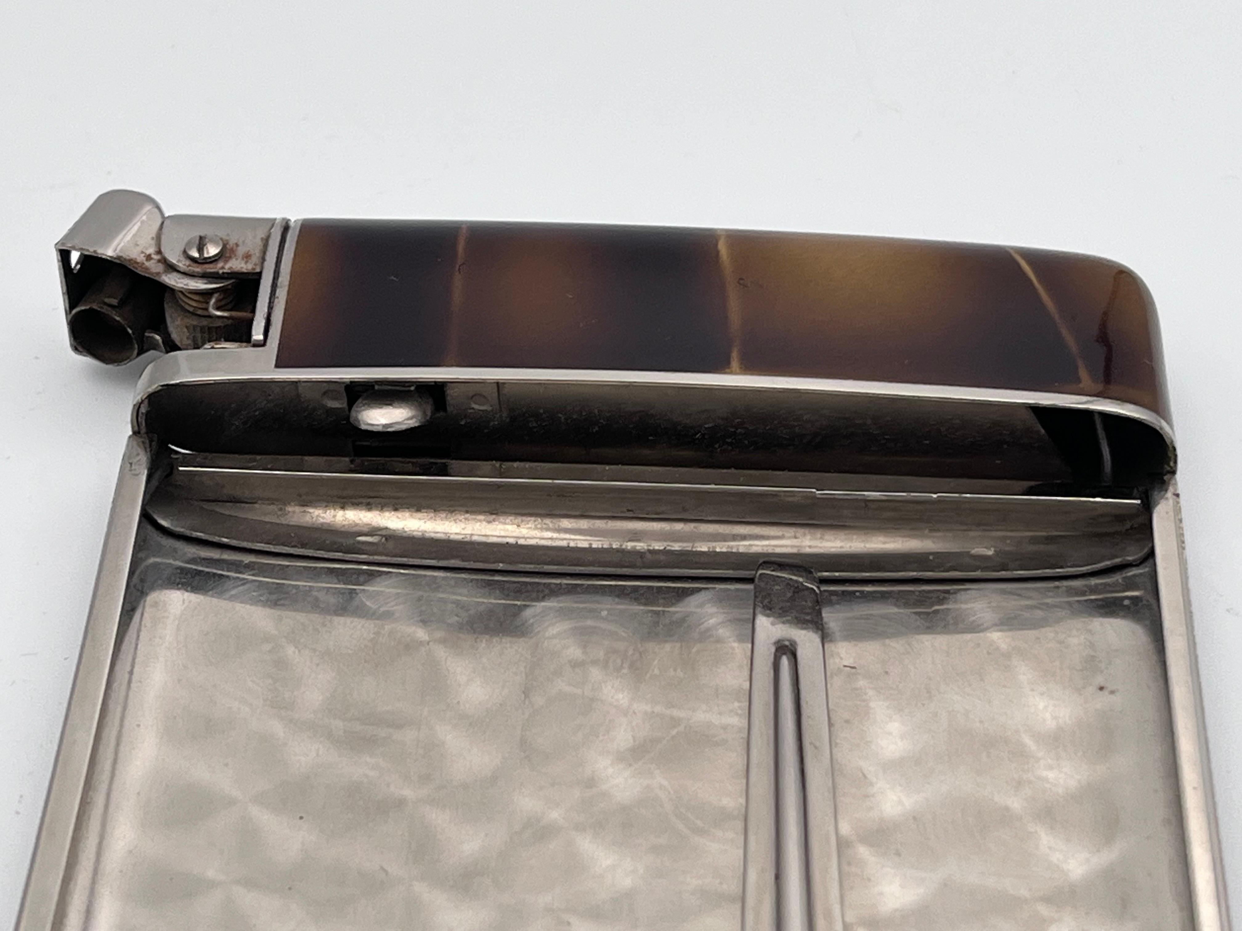 1920's Art Deco Austria Cigarette Case & Lighter Crocodile Design & Original Box For Sale 3