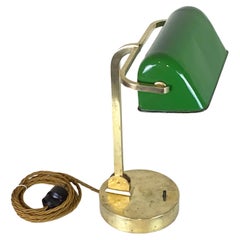 1920's Art Deco Banker Table Lamp , Czechoslovakia
