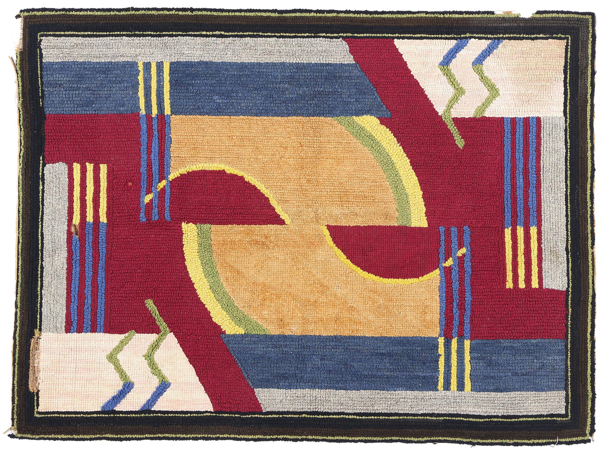 Alfombra de gancho americana Art Decó Bauhaus de 1920 en venta 3