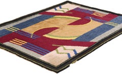 1920's Art Deco Bauhaus American Hooked Carpet