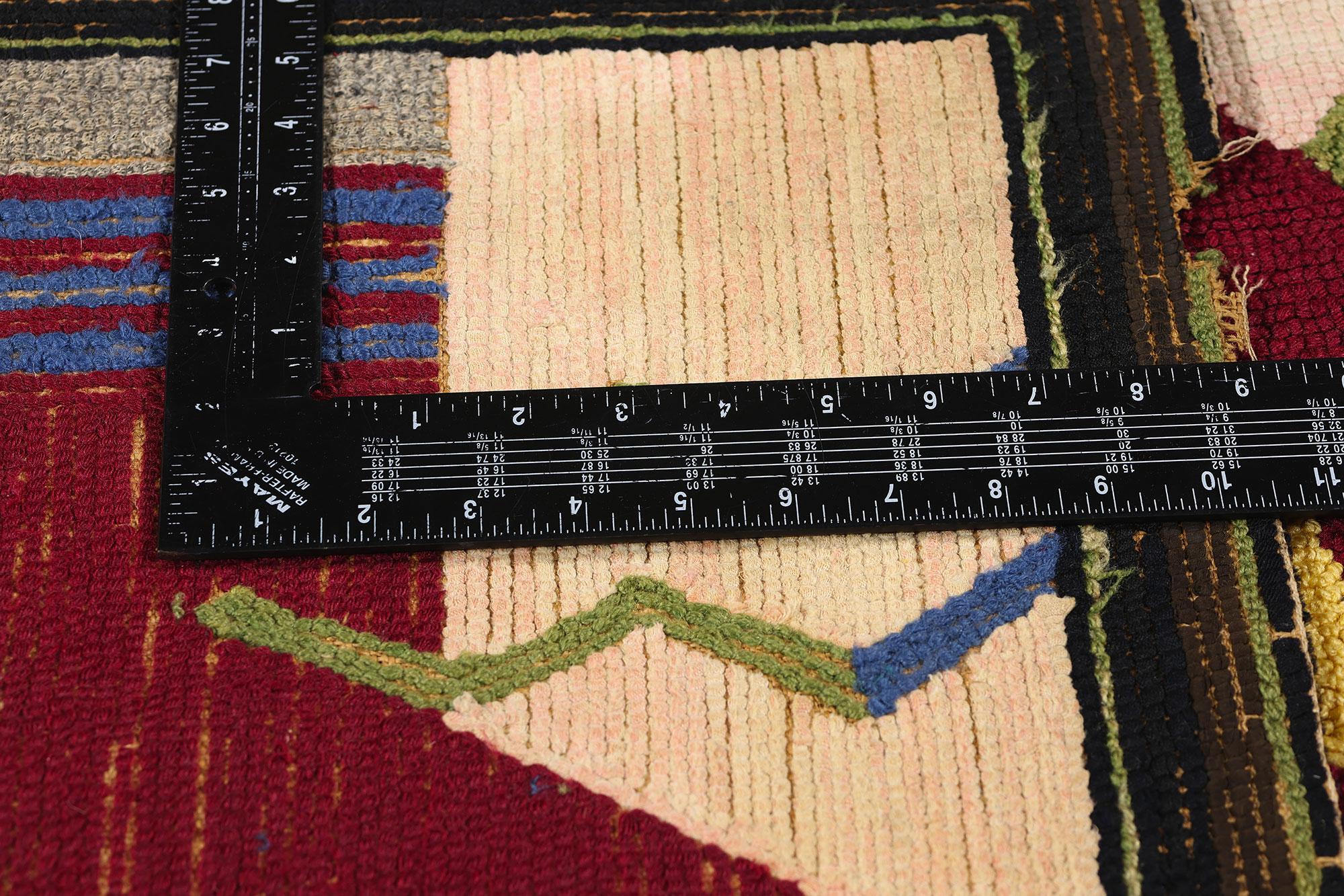 Alfombra de gancho americana Art Decó Bauhaus de 1920 siglo XX en venta