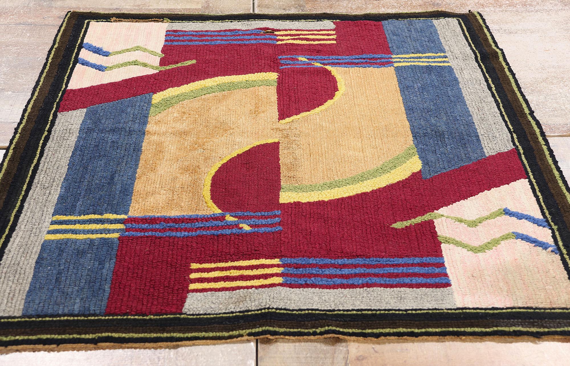 Alfombra de gancho americana Art Decó Bauhaus de 1920 en venta 1