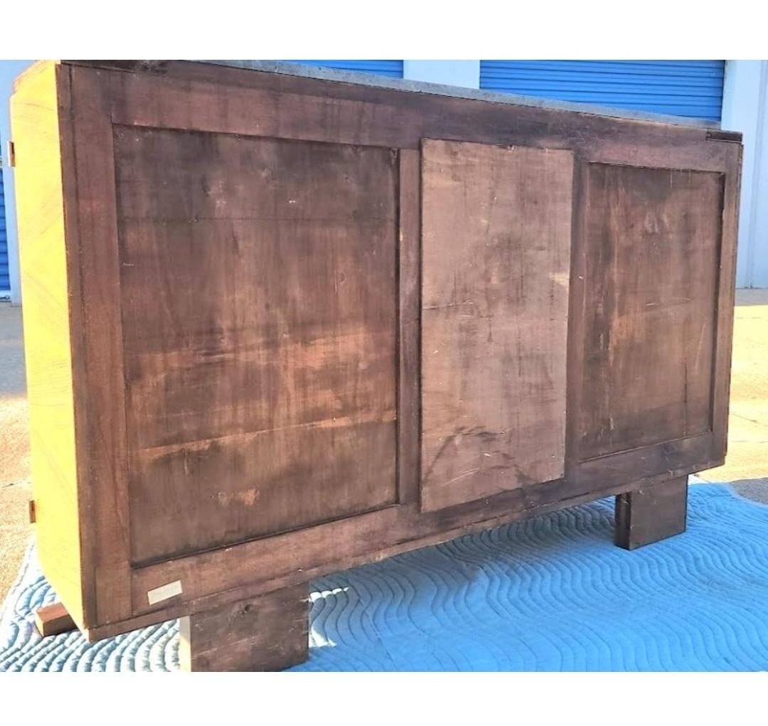 1920s Art Deco Bookmatched Rosewood and Marble Sideboard For Sale 1