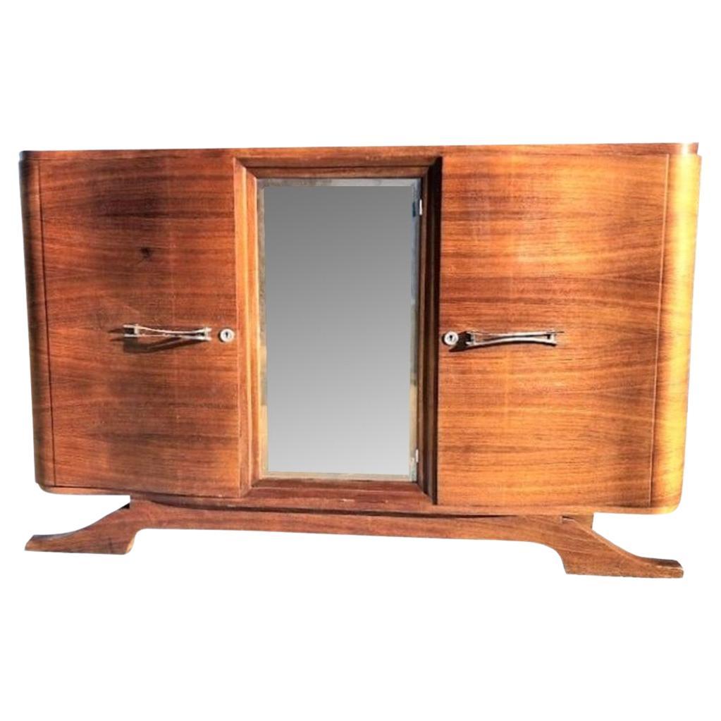 1920s Art Deco Bookmatched Rosewood and Marble Sideboard For Sale