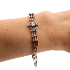 1920's Art Deco Bracelet in 18k Gold & platinum with Diamonds