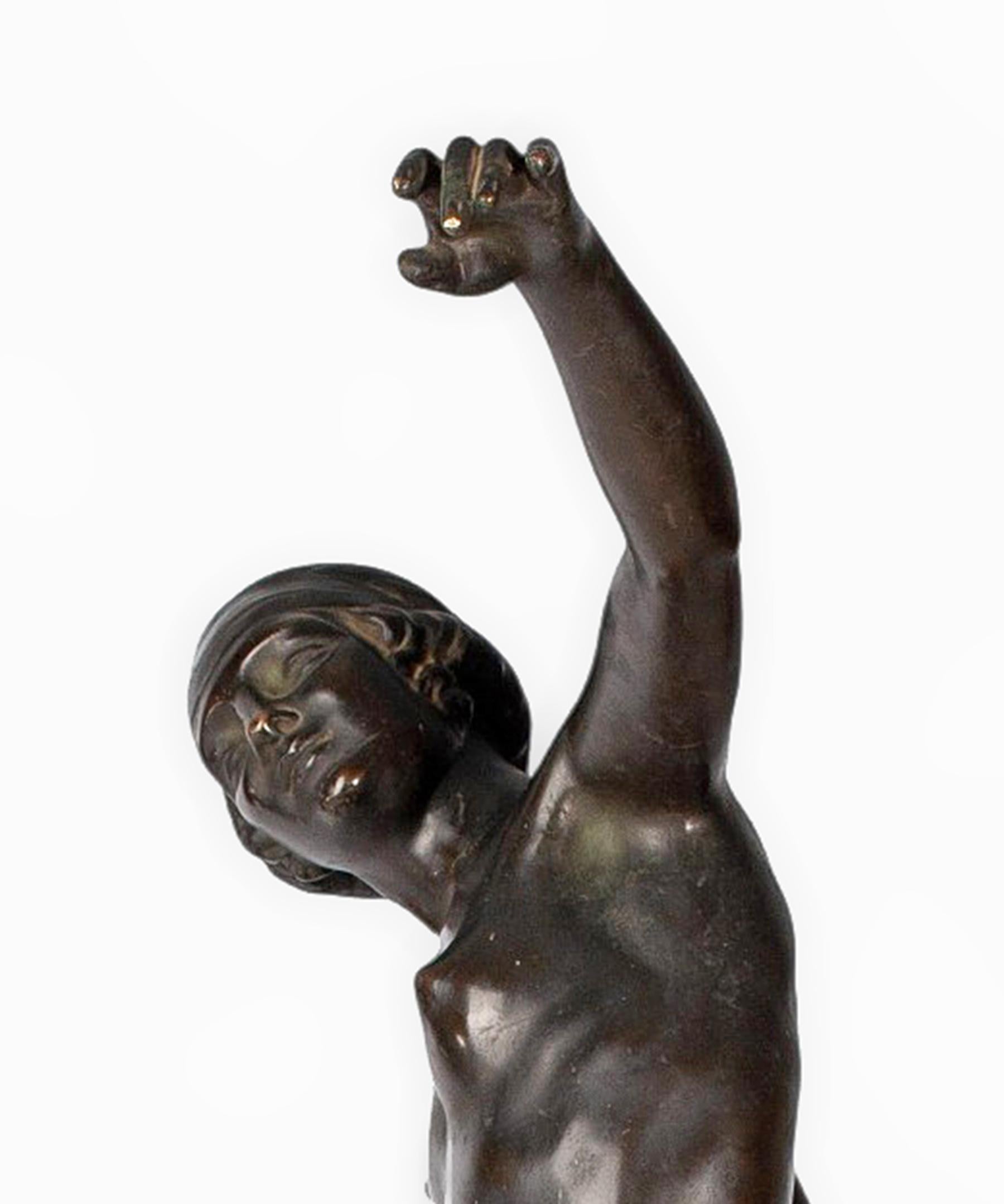 Sculpture en bronze Art Déco des années 1920, Ball and Ball, par Lucien Charles Alliot, France 4