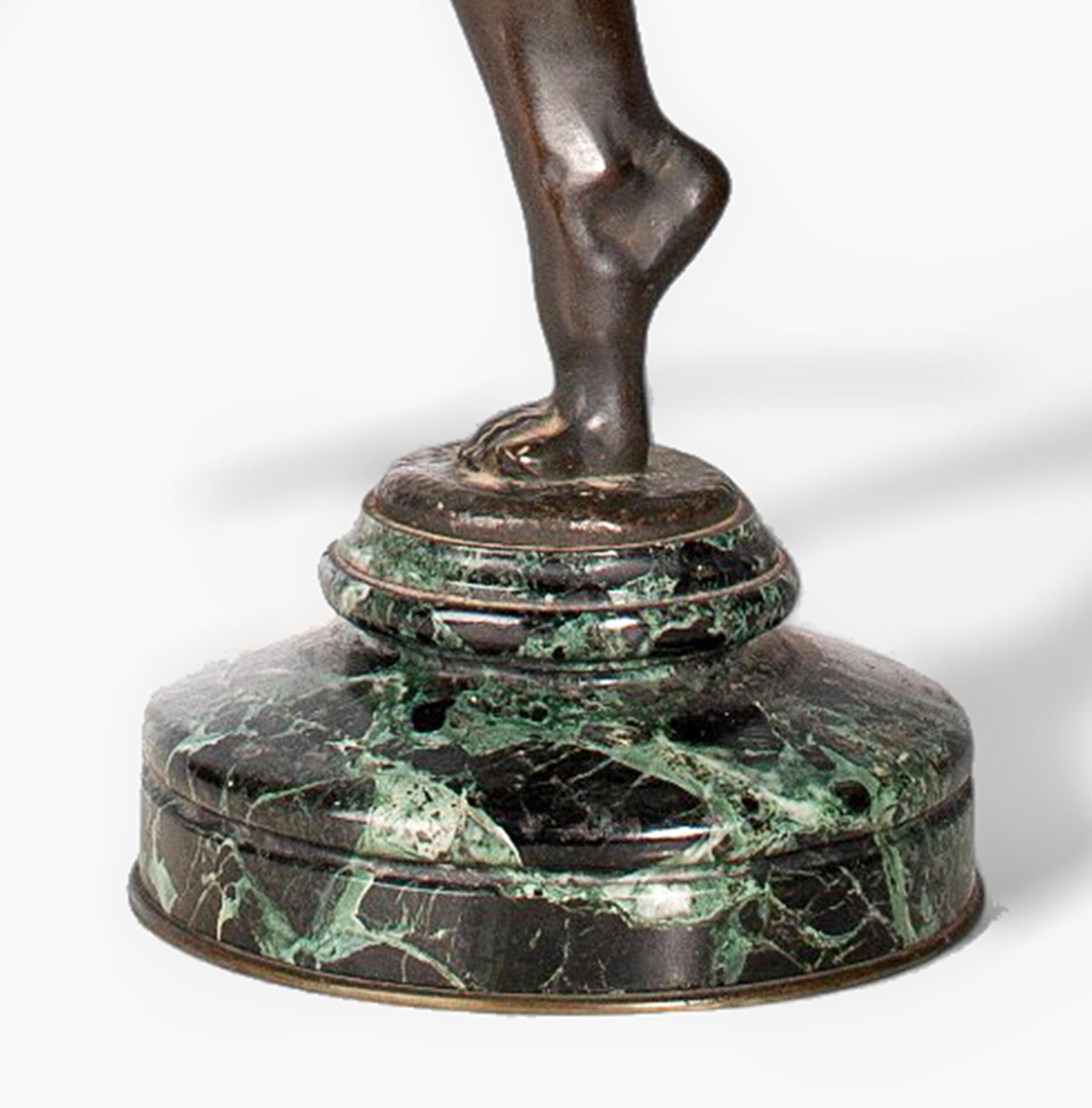 Sculpture en bronze Art Déco des années 1920, Ball and Ball, par Lucien Charles Alliot, France 5