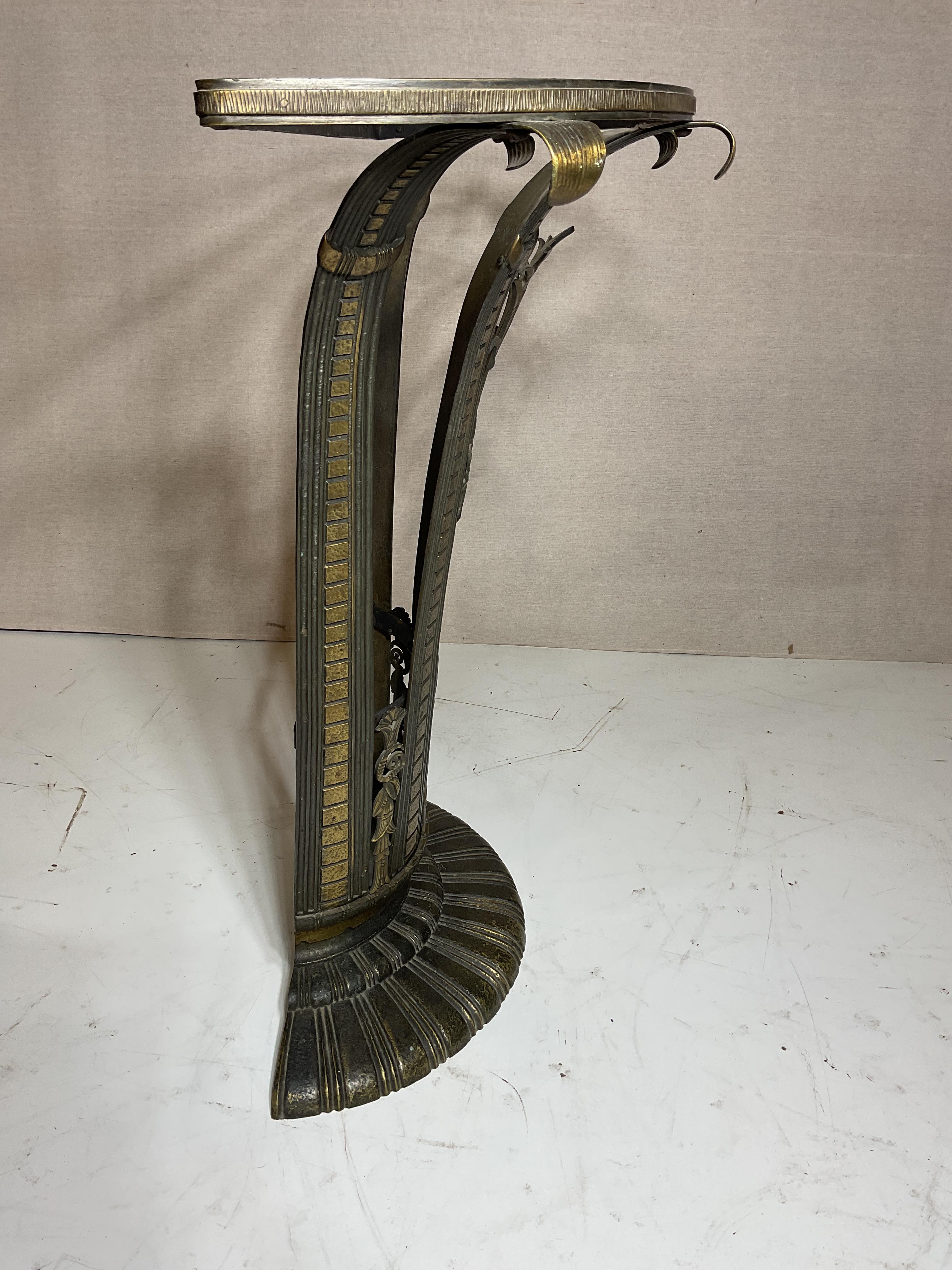 1920s Art Deco Bronze Console and Mirror Set by La Salle Iron Works For Sale 5