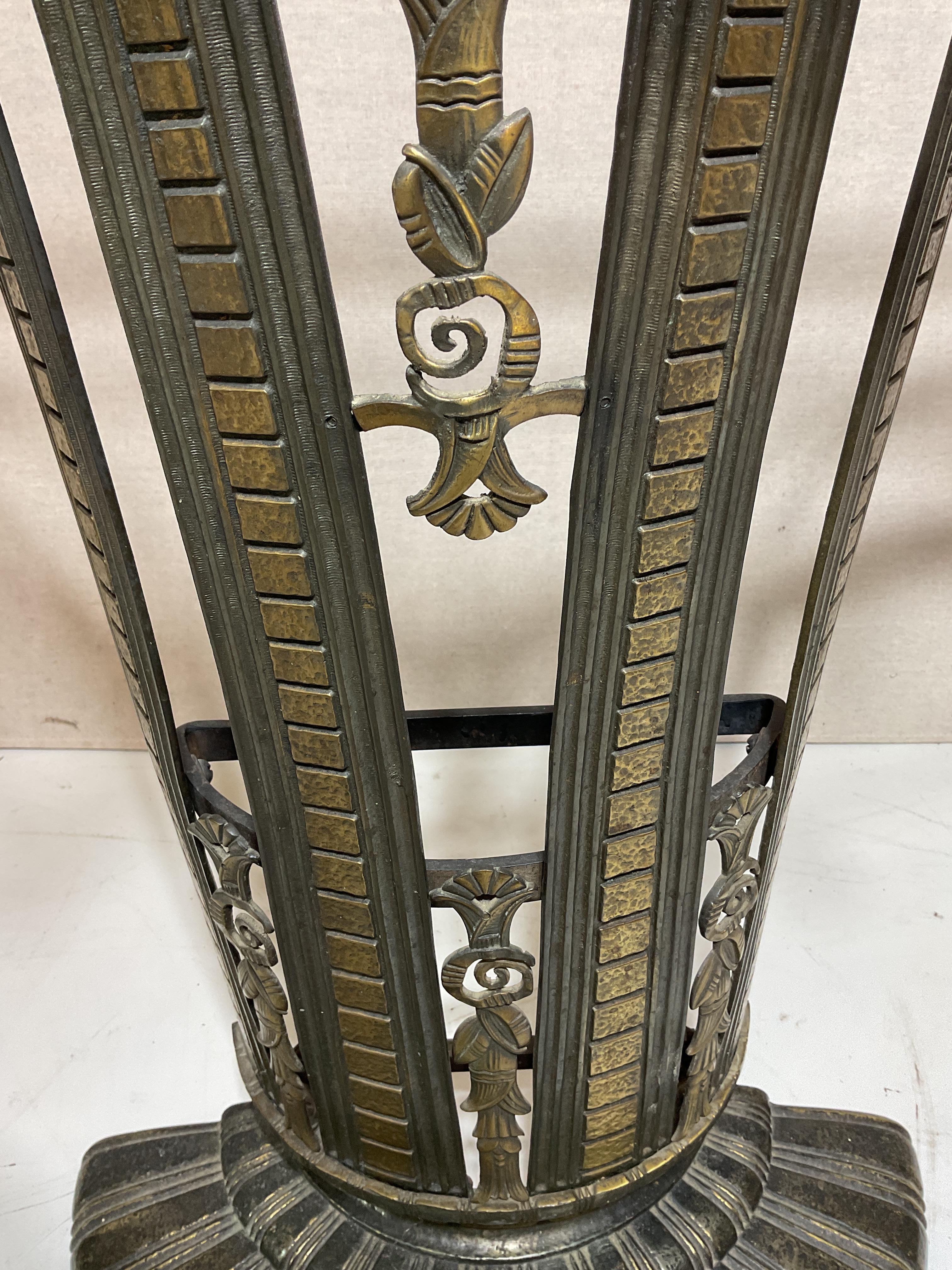 1920s Art Deco Bronze Console and Mirror Set by La Salle Iron Works For Sale 8