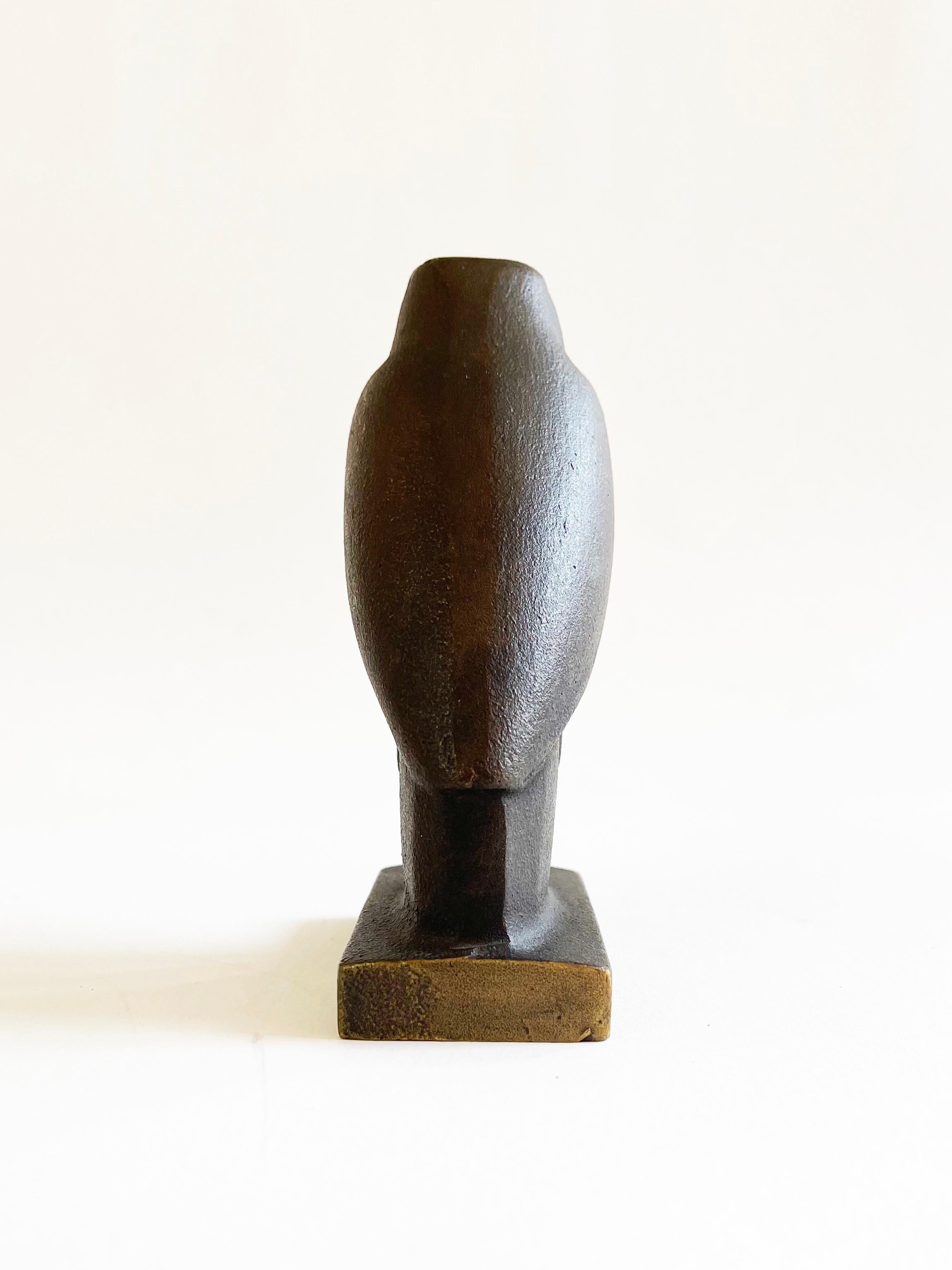 1920s Art Deco Bronze Falcon, Marked, after Antique Horus, Keuco Germany 5