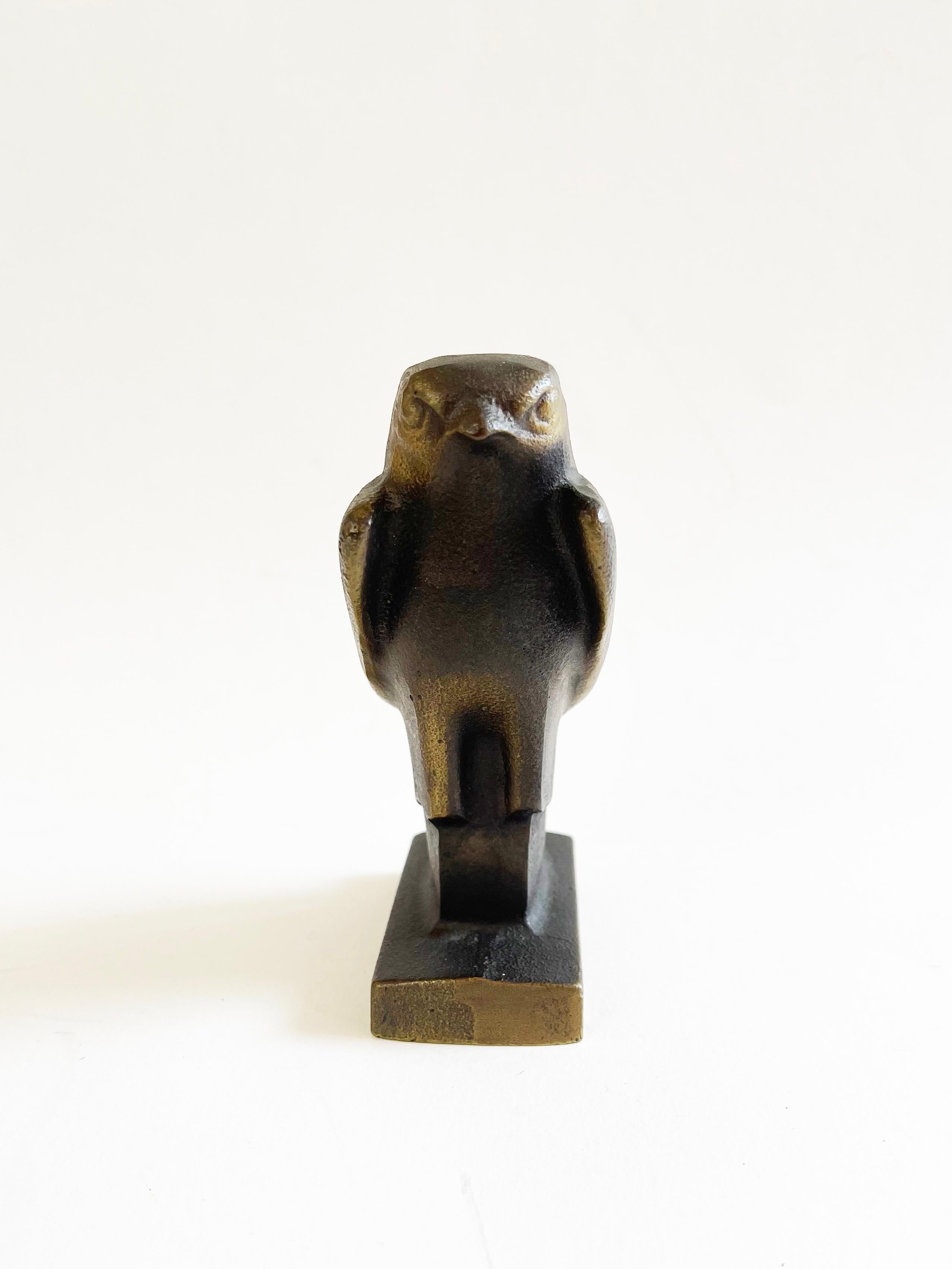 1920s Art Deco Bronze Falcon, Marked, after Antique Horus, Keuco Germany In Good Condition In Andernach, DE