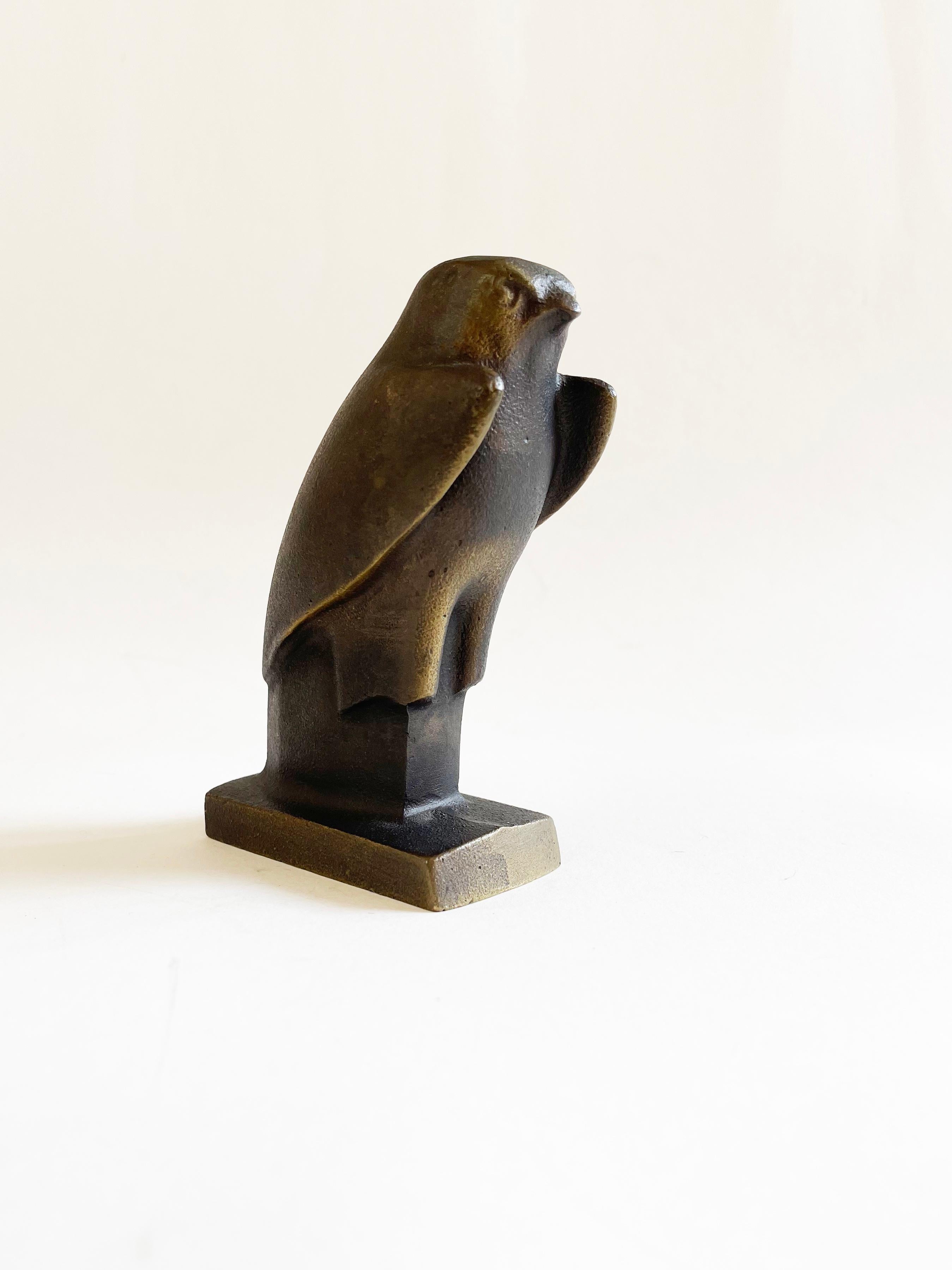 1920s Art Deco Bronze Falcon, Marked, after Antique Horus, Keuco Germany 2