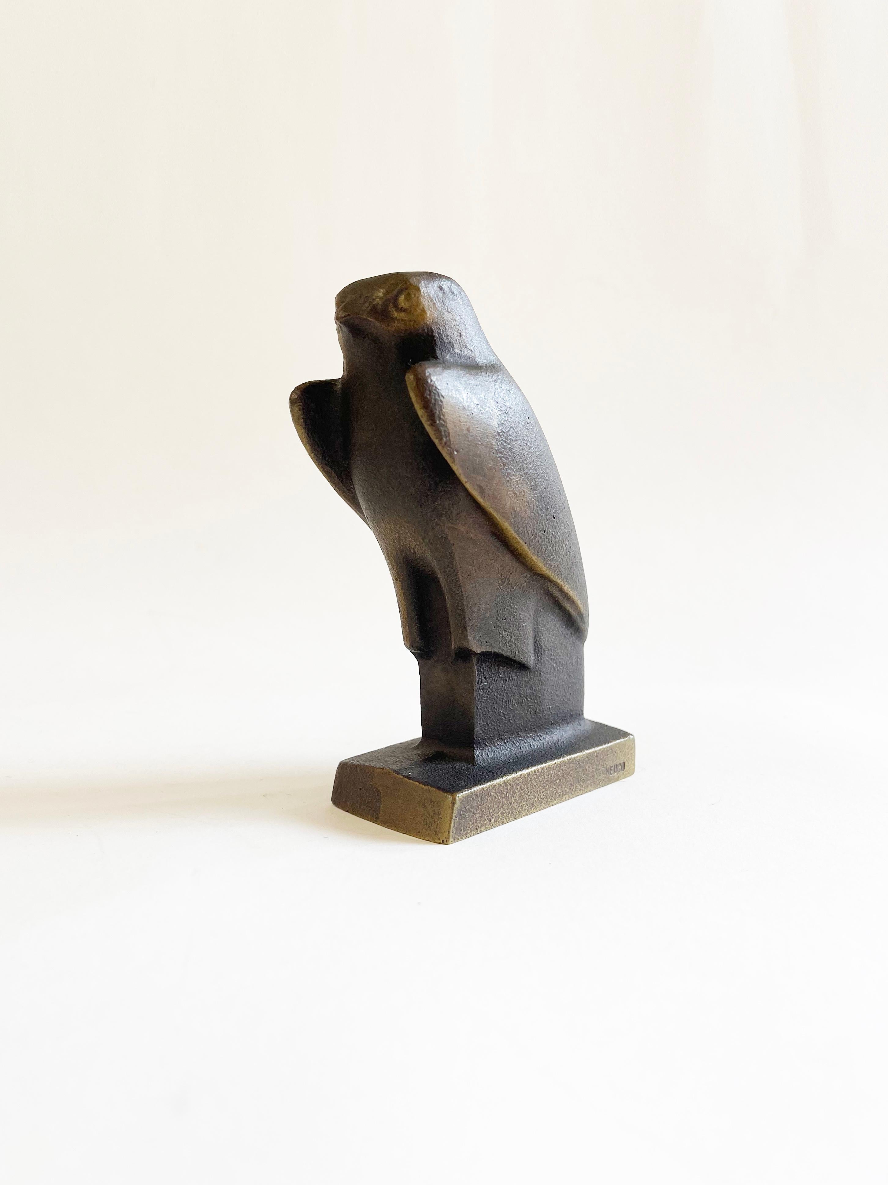 1920s Art Deco Bronze Falcon, Marked, after Antique Horus, Keuco Germany 3