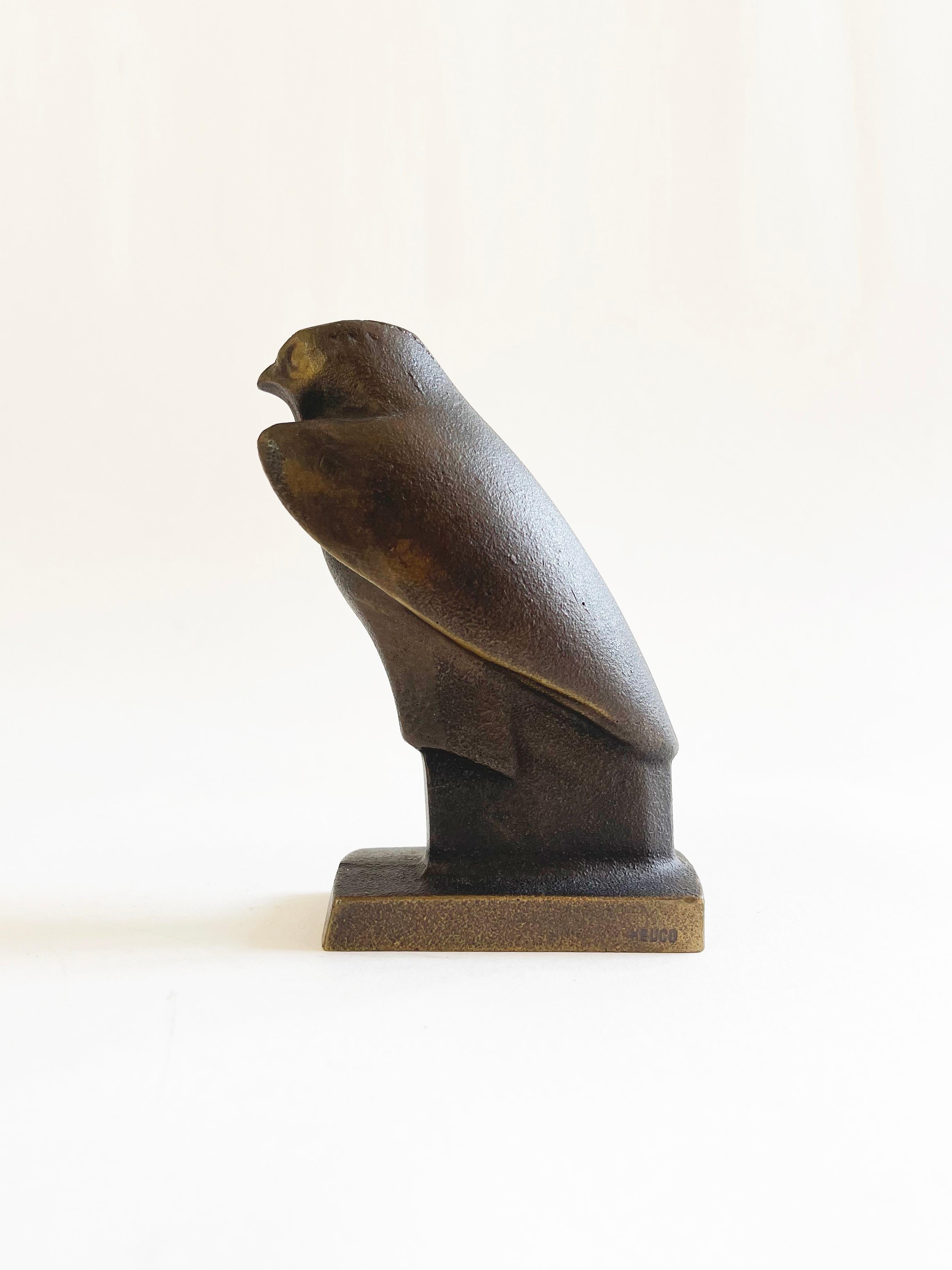 1920s Art Deco Bronze Falcon, Marked, after Antique Horus, Keuco Germany 4