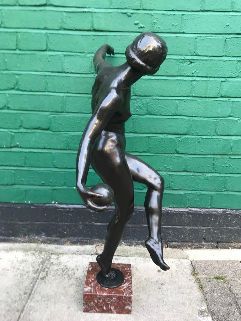 20th Century 1920's Art Deco Bronze of a Dancing Last For Sale