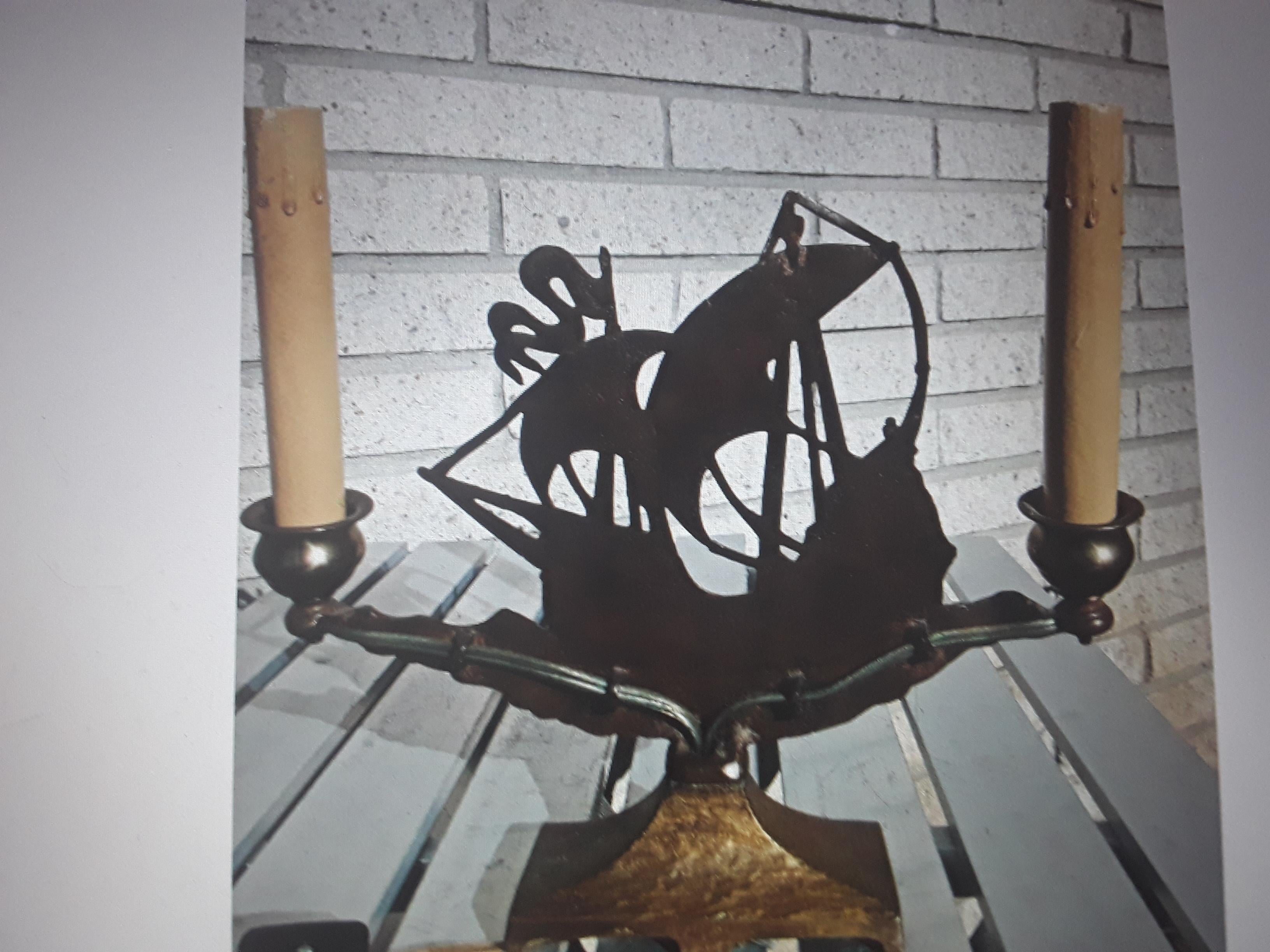 1920's Art Deco Bronze Ship/ Boat Table Lamp Oscar Bach Era For Sale 1
