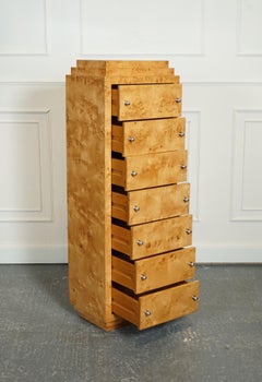 ART DECO BURR WALNUT CABiNETS TALL BOY CHEST OF DRAWERS PLENTY STORAGE J1
