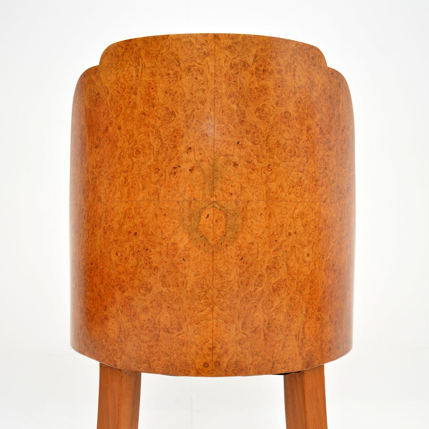 1930s Art Deco Burr Walnut Cloud Back Dining Table & Chairs 6