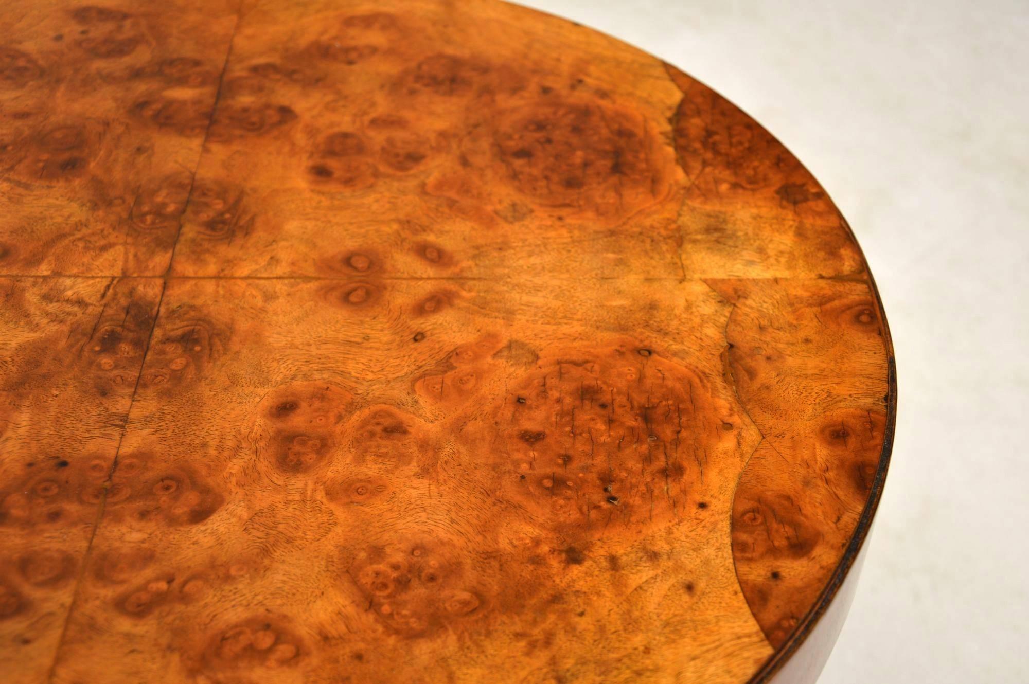 1920s Art Deco Burr Walnut Coffee Table 3