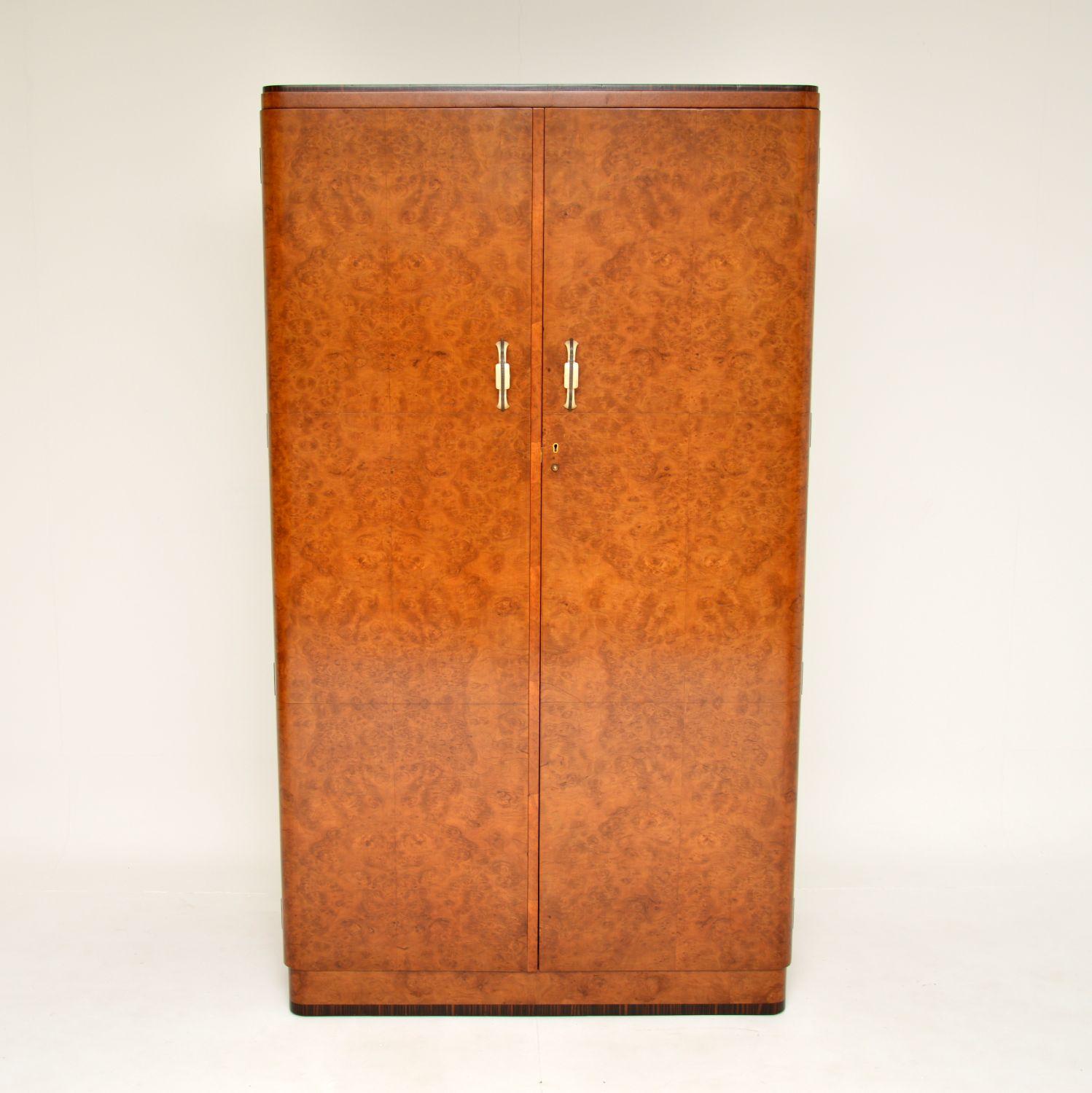 1920's Art Deco Burr Walnut Compactum Wardrobe 7