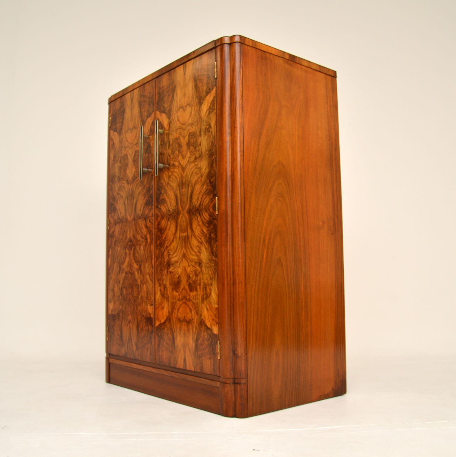 1920’s Art Deco Burr Walnut Compactum Wardrobe In Good Condition In London, GB