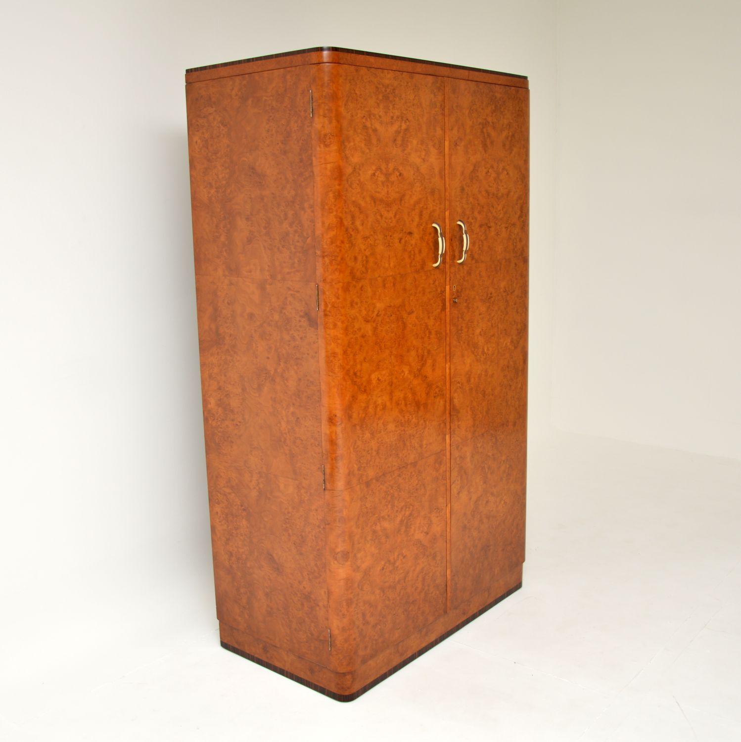 1920's Art Deco Burr Walnut Compactum Wardrobe 4