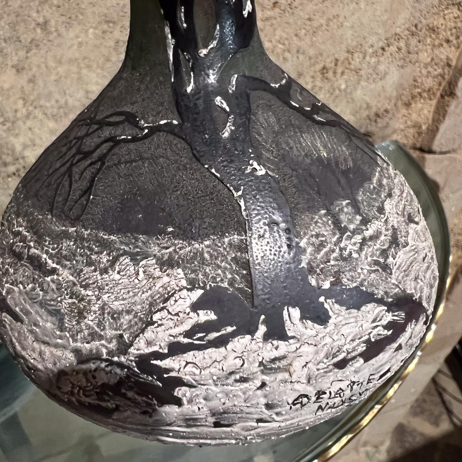 Vases d'art en verre camée Art déco des années 1920 par Andre Delatte Nancy, France 4