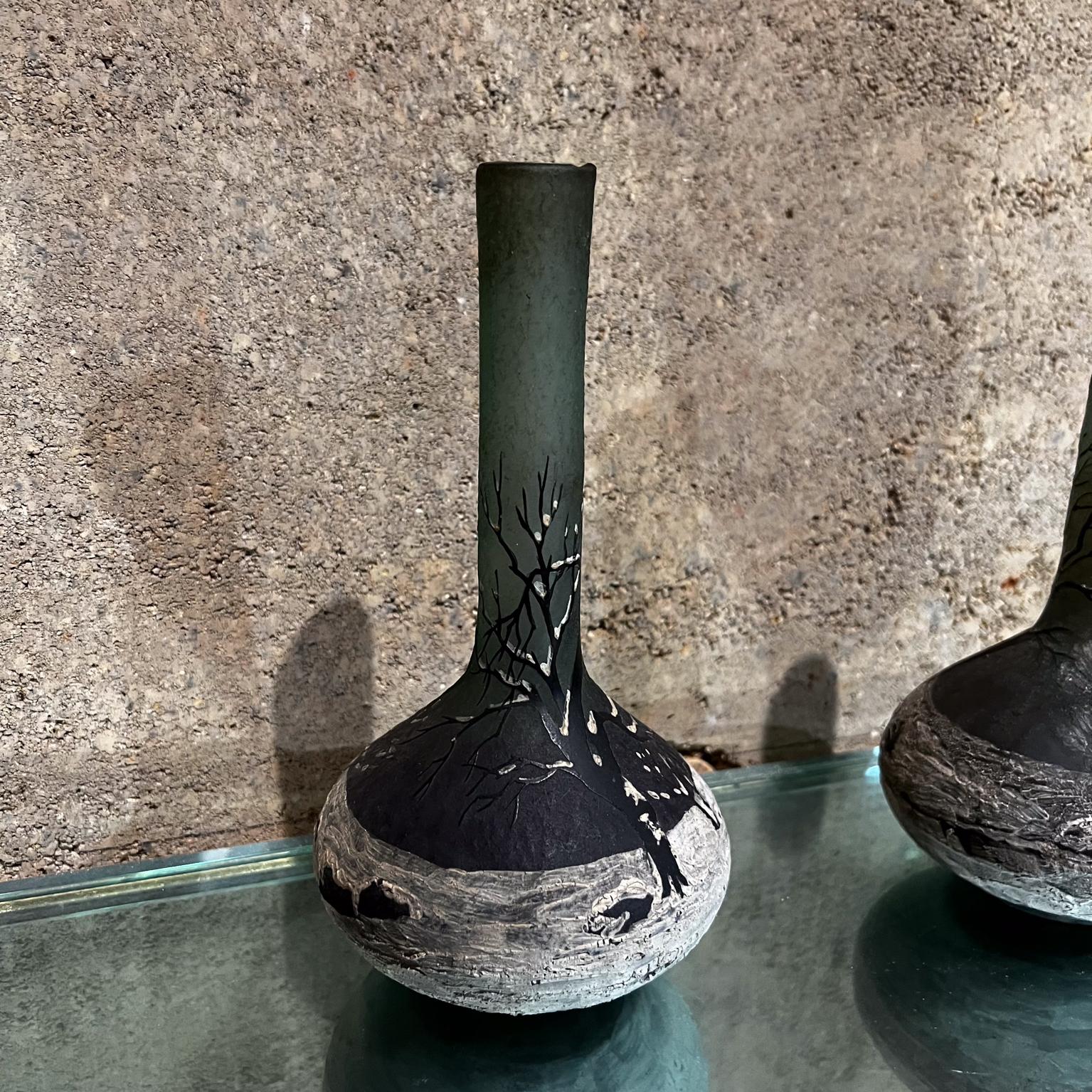 Verre d'art Vases d'art en verre camée Art déco des années 1920 par Andre Delatte Nancy, France