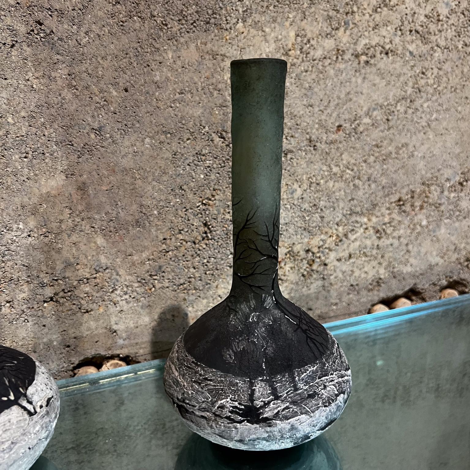 Vases d'art en verre camée Art déco des années 1920 par Andre Delatte Nancy, France 1