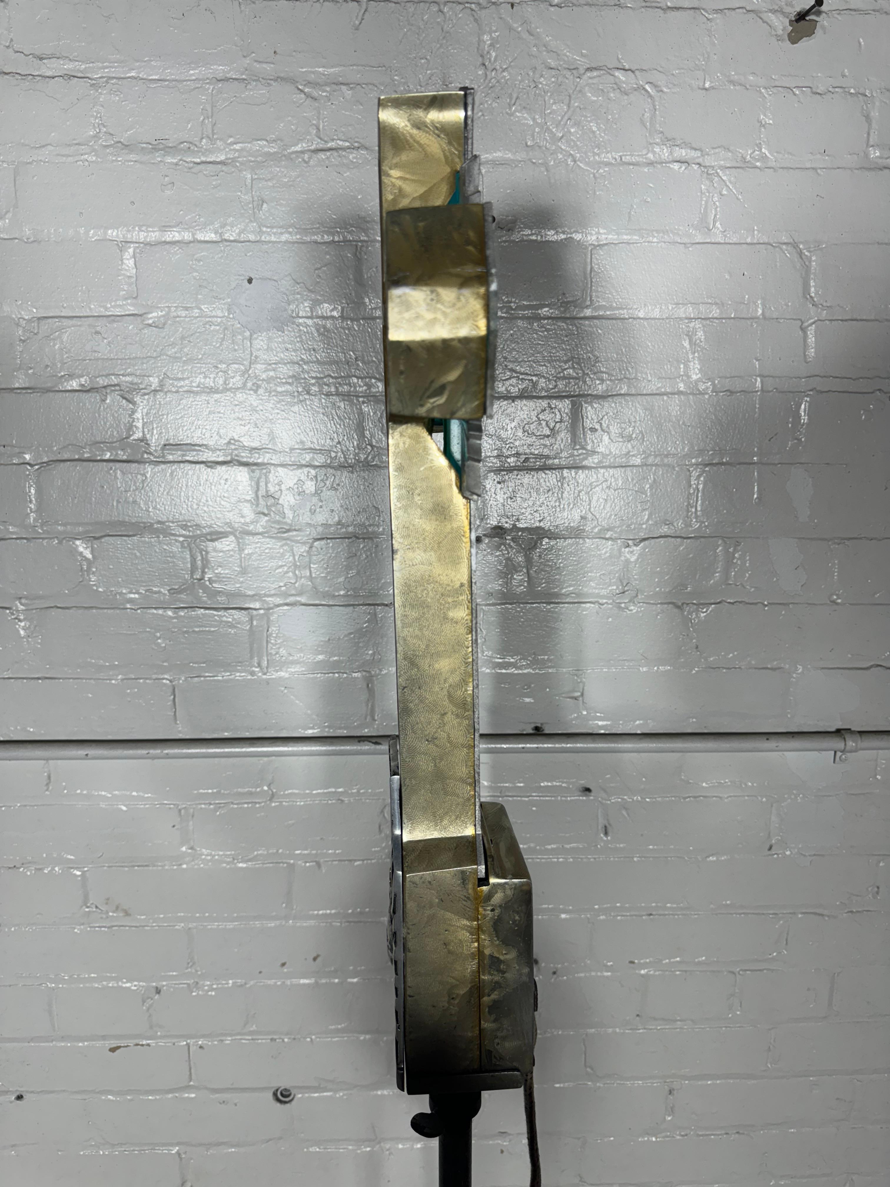 1920s Art Deco Cast Aluminum and Neon Crucifix. 1