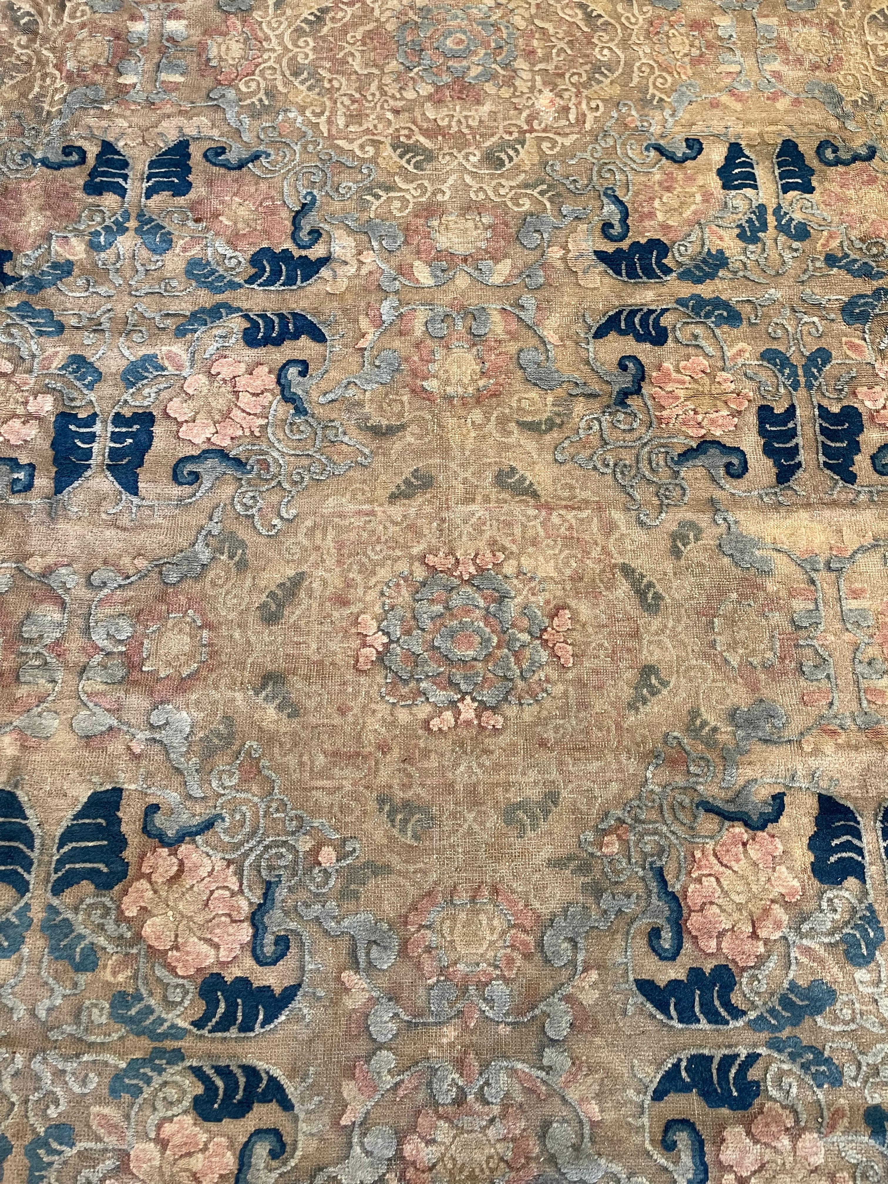 Chinese Chippendale 1920s Art Deco Chinese Carpet For Sale