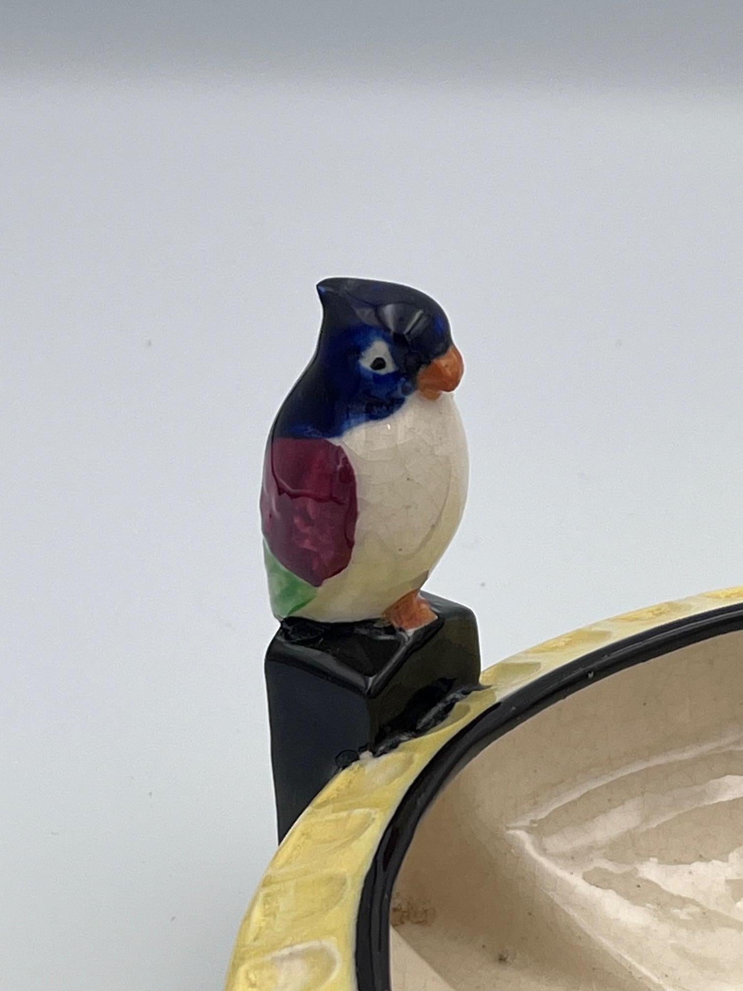 1920er Jahre Art Deco Buntes Keramik-Vogel-Pflanzgefäß aus Keramik im Angebot 3