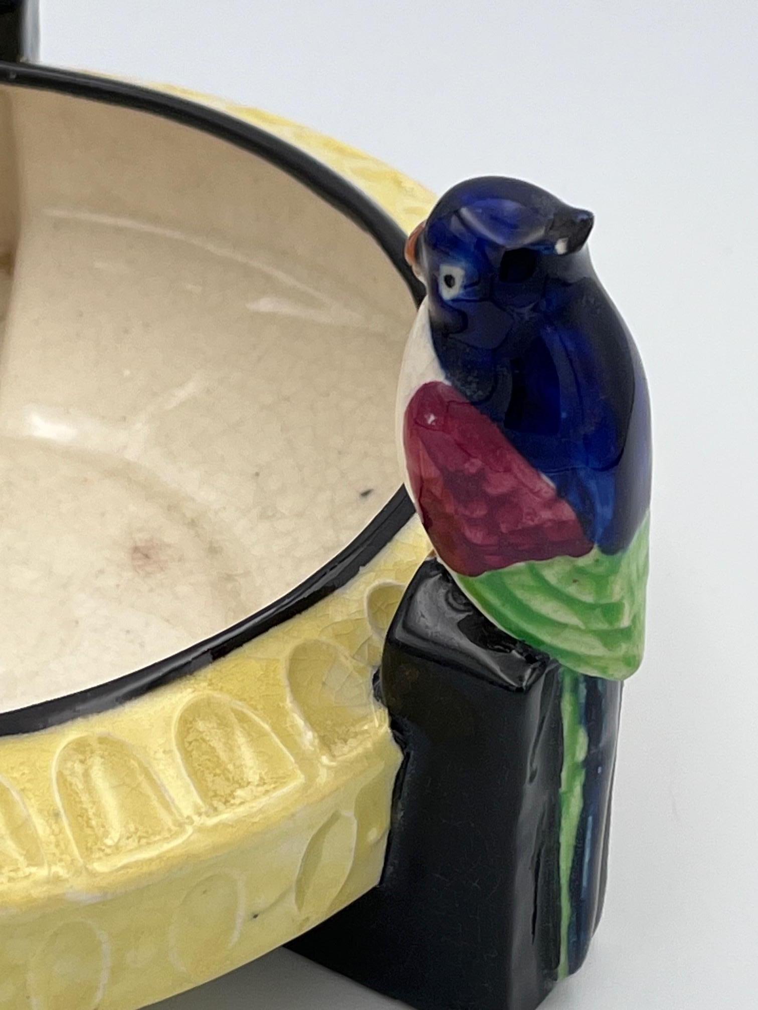 1920er Jahre Art Deco Buntes Keramik-Vogel-Pflanzgefäß aus Keramik im Angebot 4