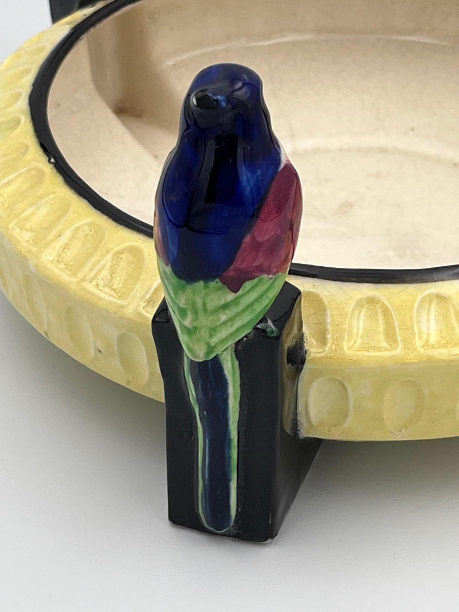 1920er Jahre Art Deco Buntes Keramik-Vogel-Pflanzgefäß aus Keramik im Angebot 5