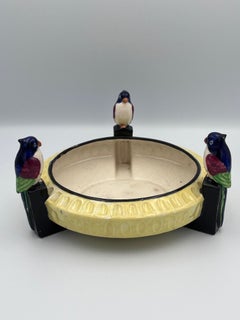 1920's Art Deco Colorful Ceramic Bird Planter