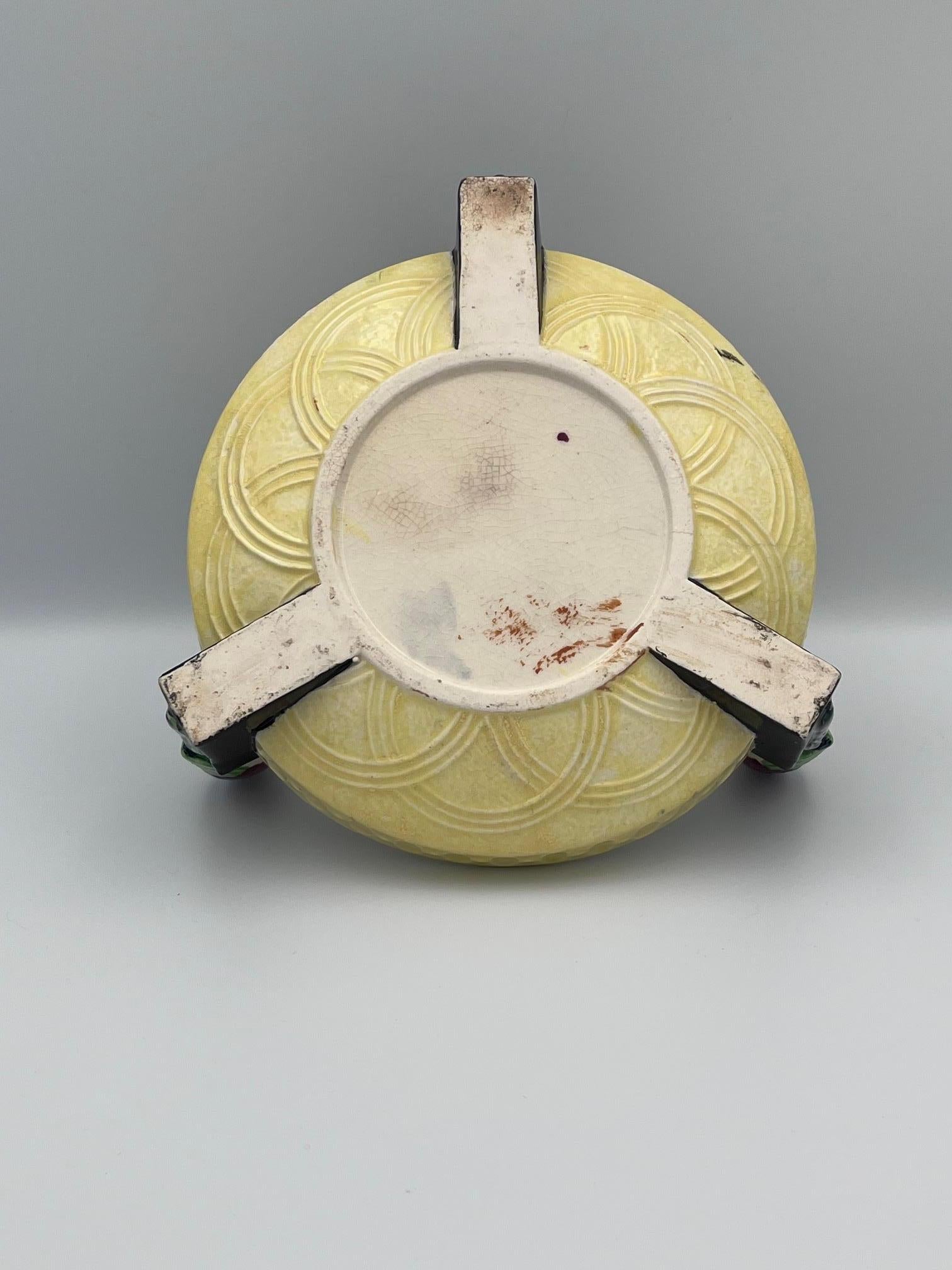 1920er Jahre Art Deco Buntes Keramik-Vogel-Pflanzgefäß aus Keramik (Frühes 20. Jahrhundert) im Angebot