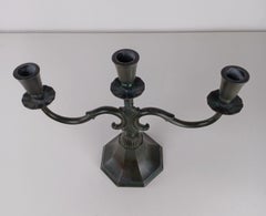 1920s Art Deco Danish Just Andersen Disco Metal Candelabra