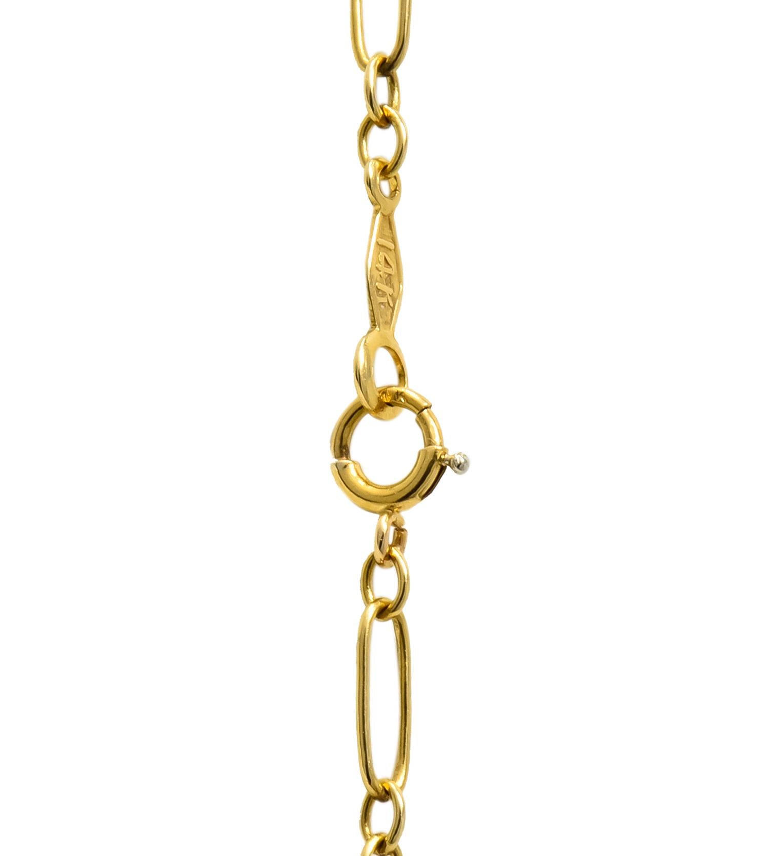 1920s Art Deco Diamond 14 Karat Gold Locket Pendant Necklace 3