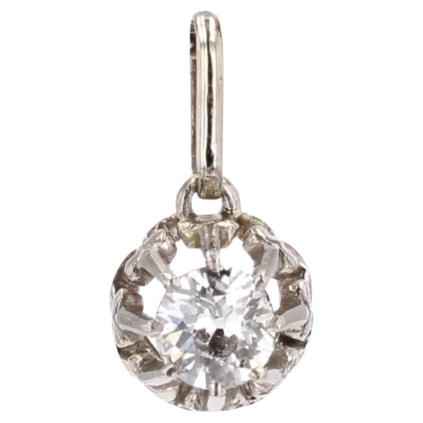 1920er Jahre Art Deco Diamant 18 Karat Weißgold-Anhänger im Angebot