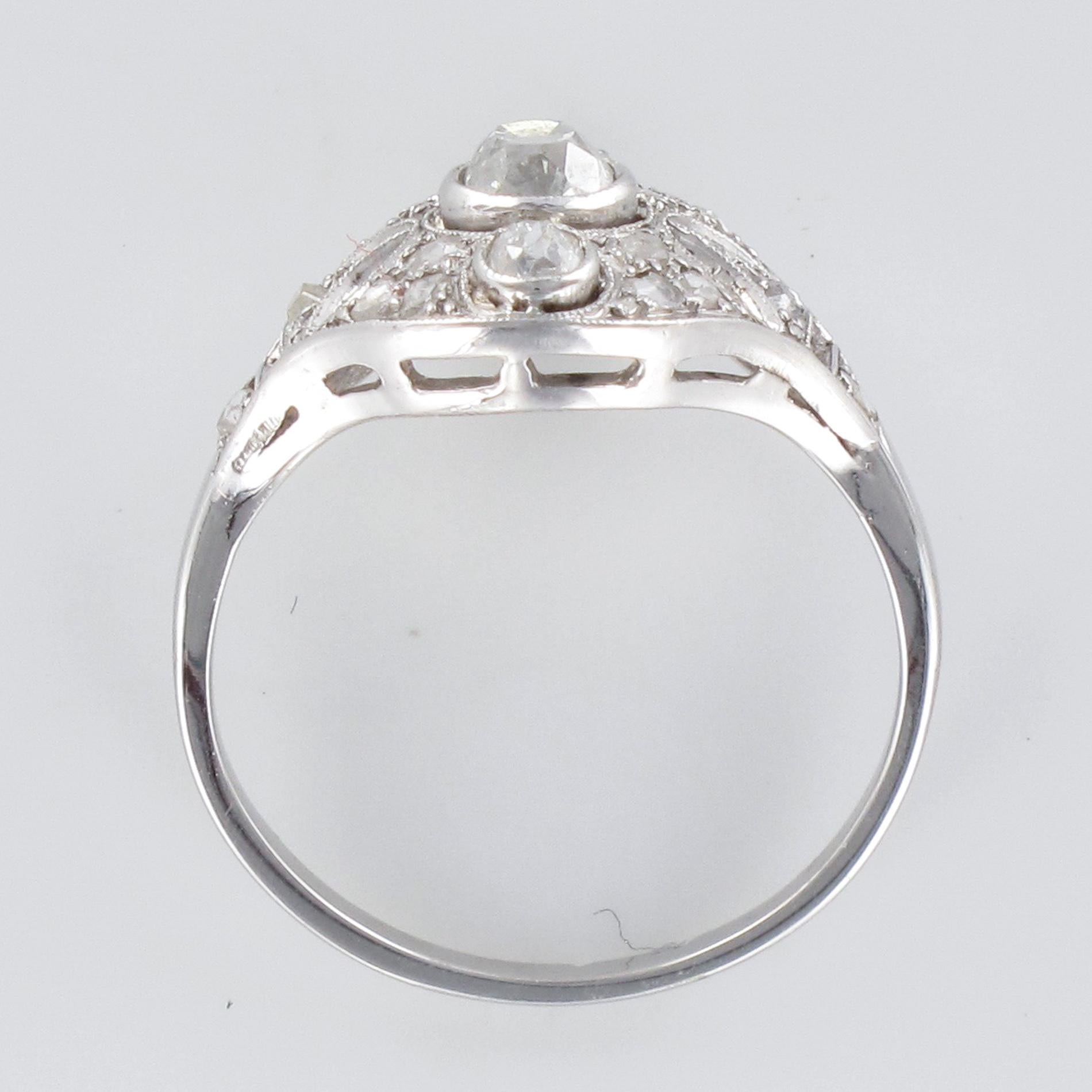 1920s Art Deco Diamond 18 Karat White Gold Ring 5
