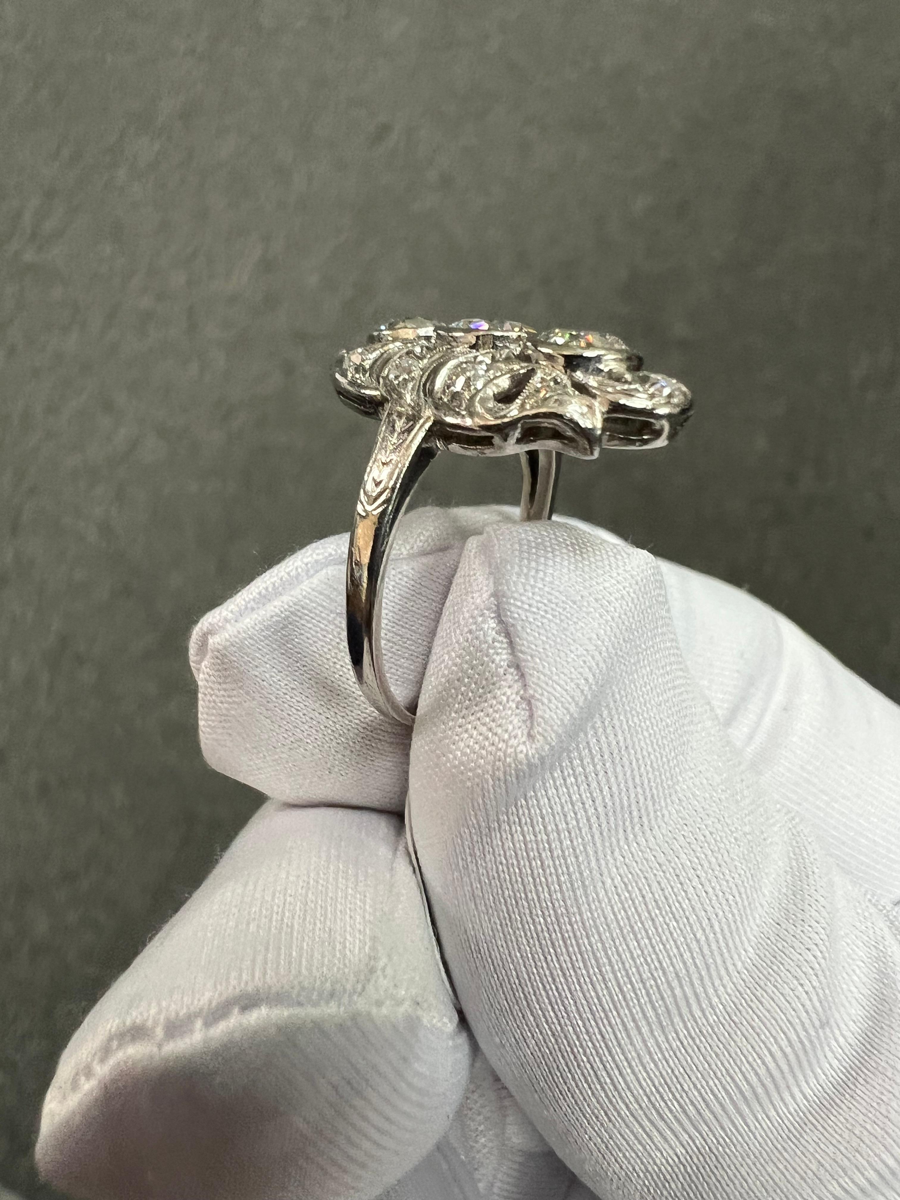 1920s Art Deco Diamond Dinner Ring For Sale 7