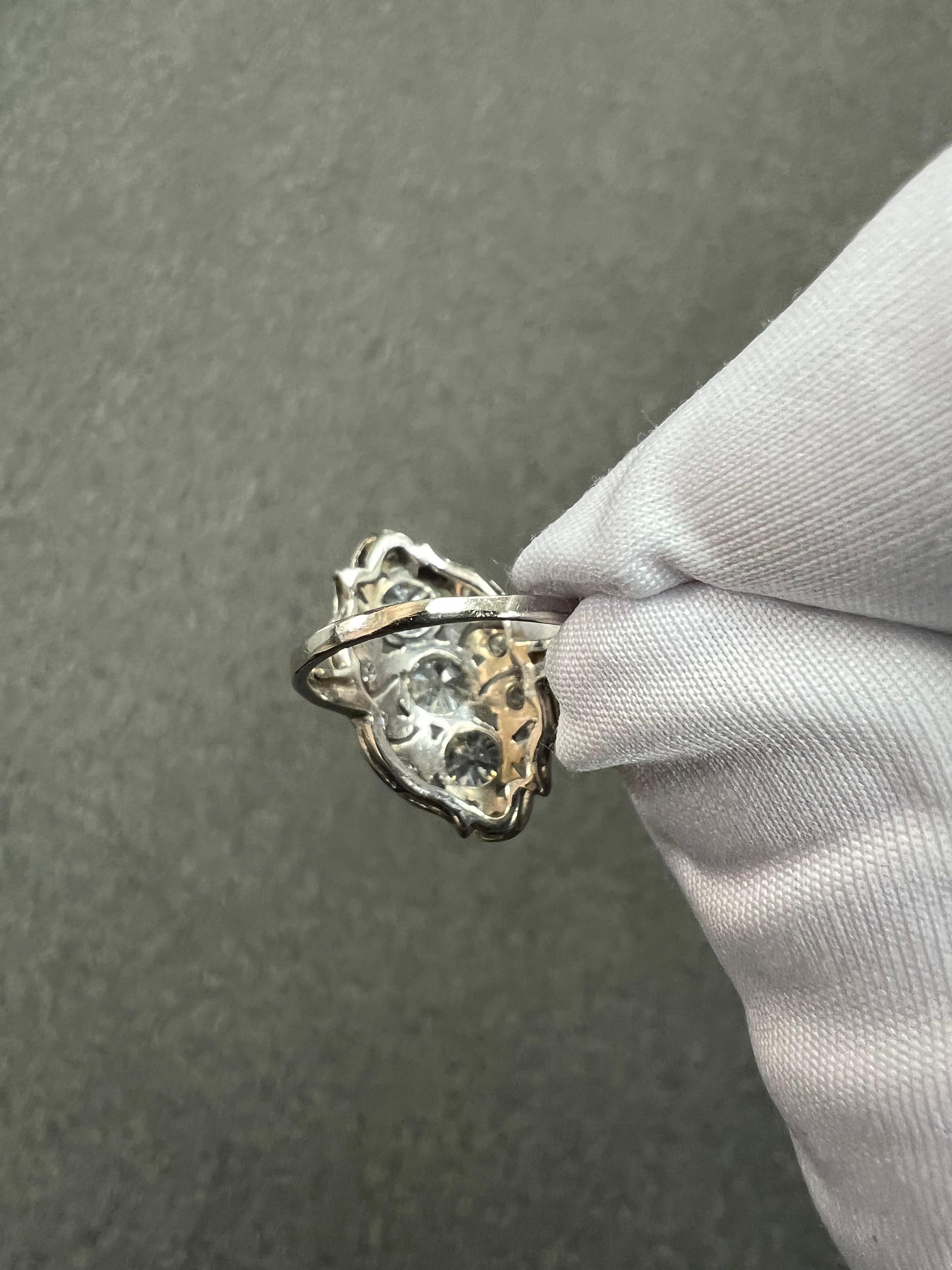 1920s Art Deco Diamond Dinner Ring For Sale 10