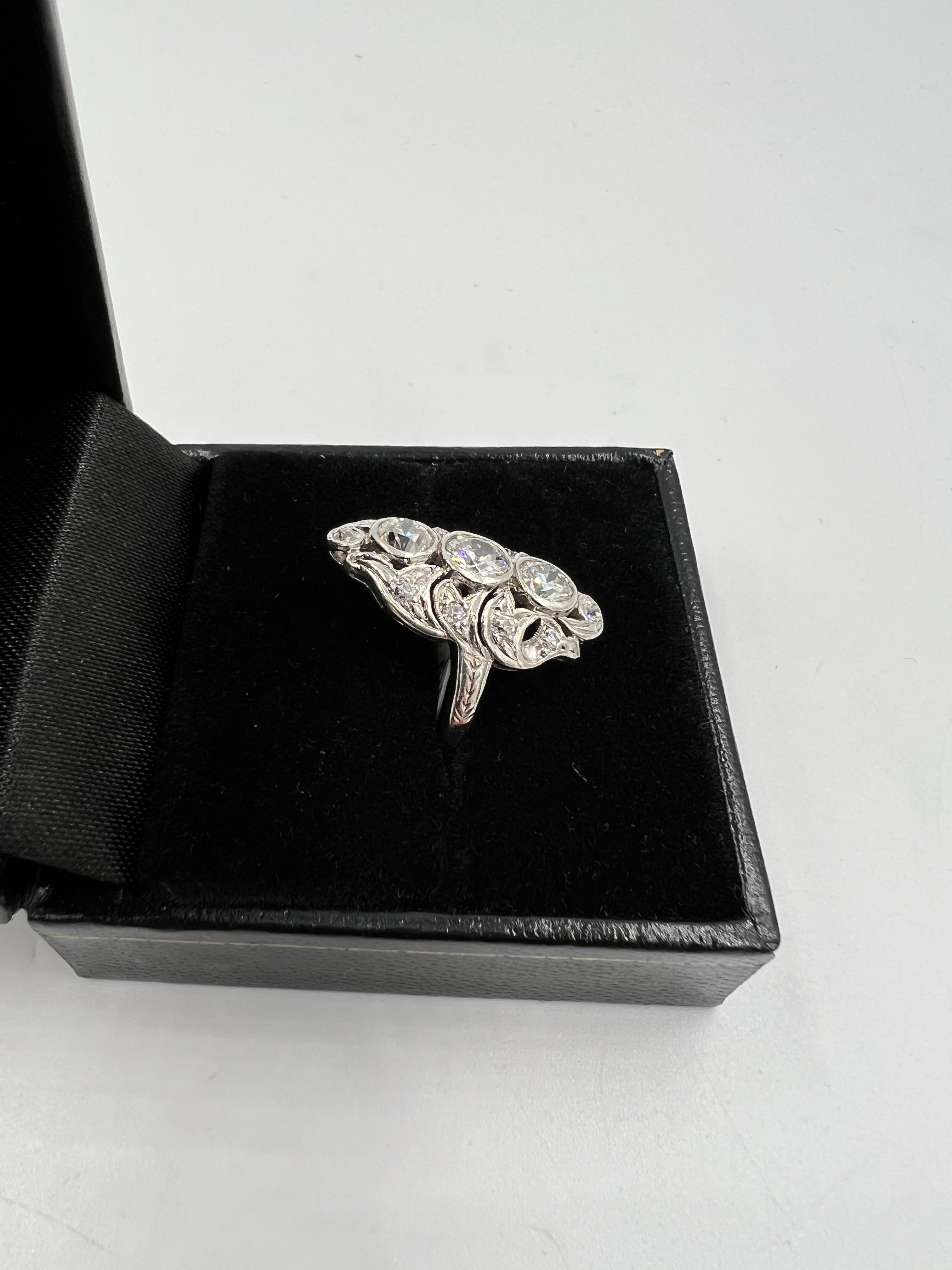 1920s Art Deco Diamond Dinner Ring For Sale 1