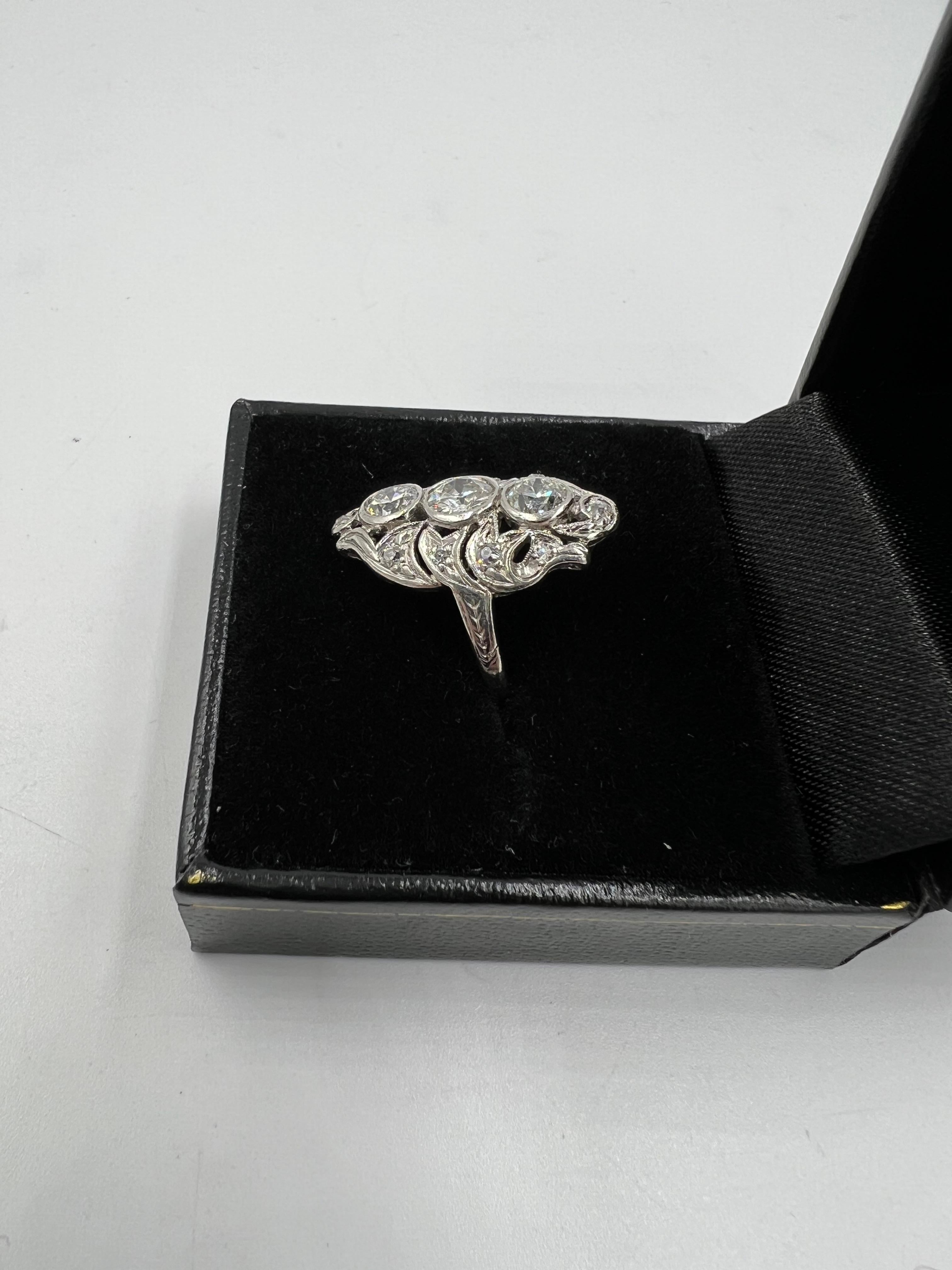 1920s Art Deco Diamond Dinner Ring For Sale 2