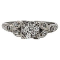 Antiker Art Deco Diamant-Verlobungsring mit Diamant
