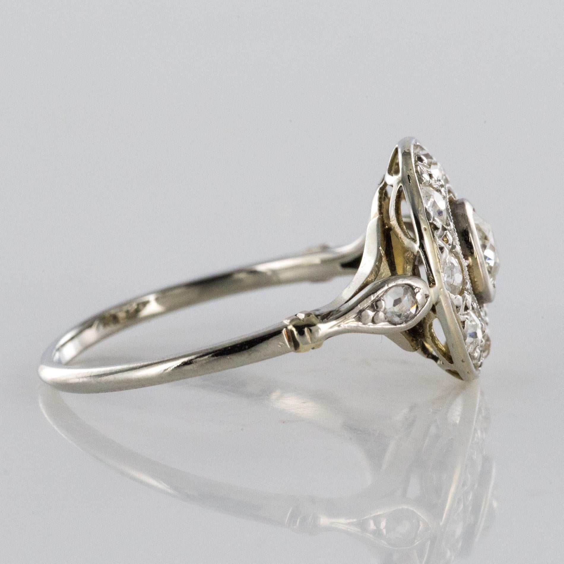 1920s Art Deco Diamond Platinum Oval Engagement Ring 3