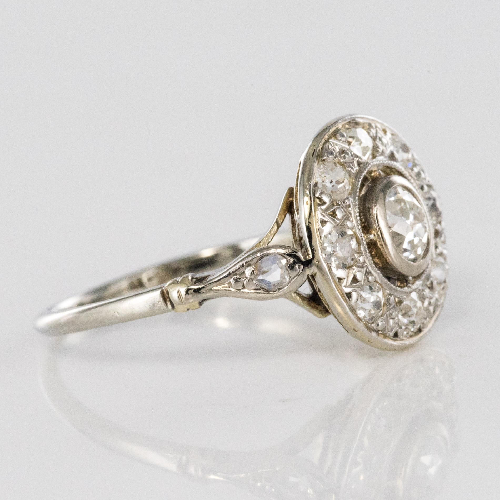 1920s Art Deco Diamond Platinum Oval Engagement Ring 5