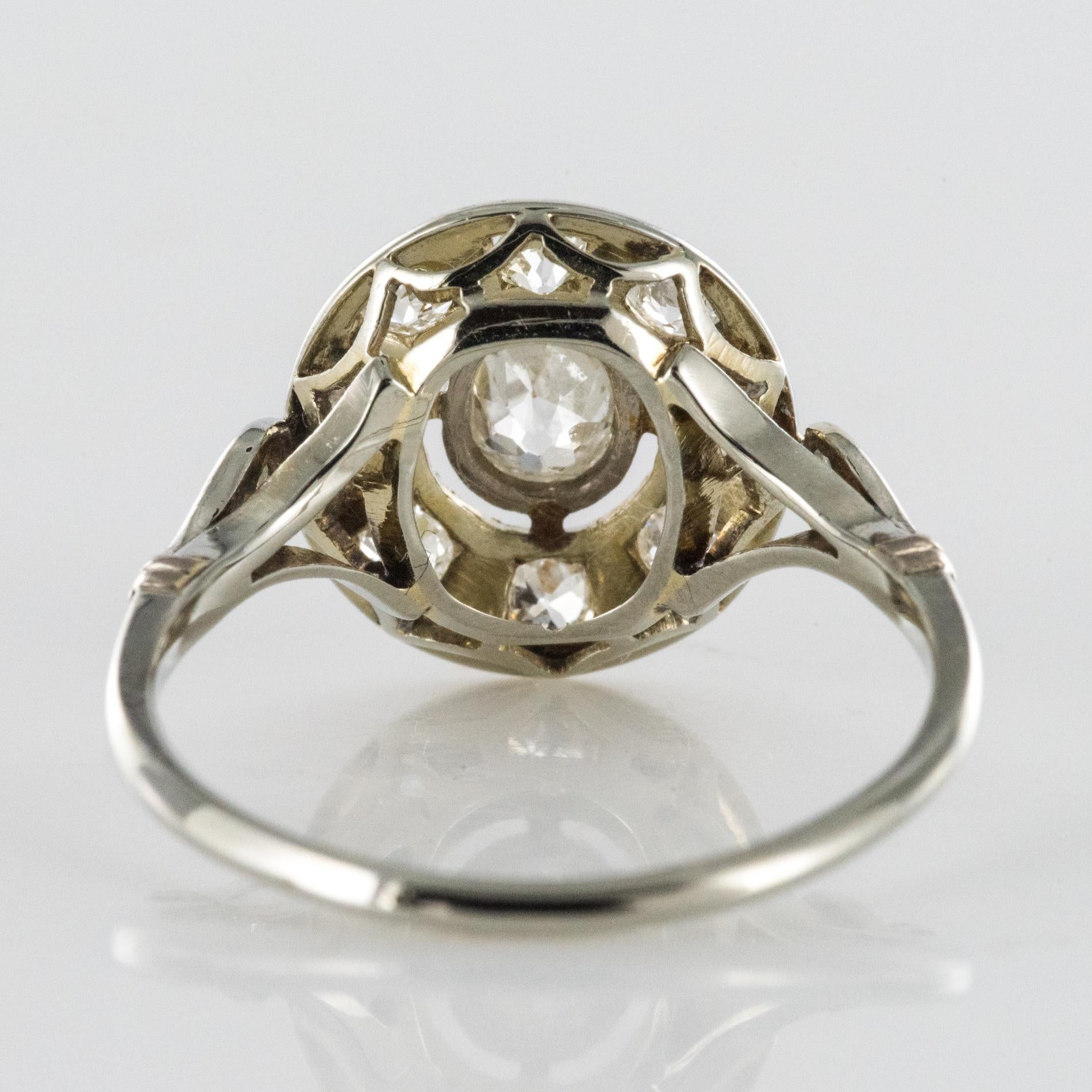 1920s Art Deco Diamond Platinum Oval Engagement Ring 7